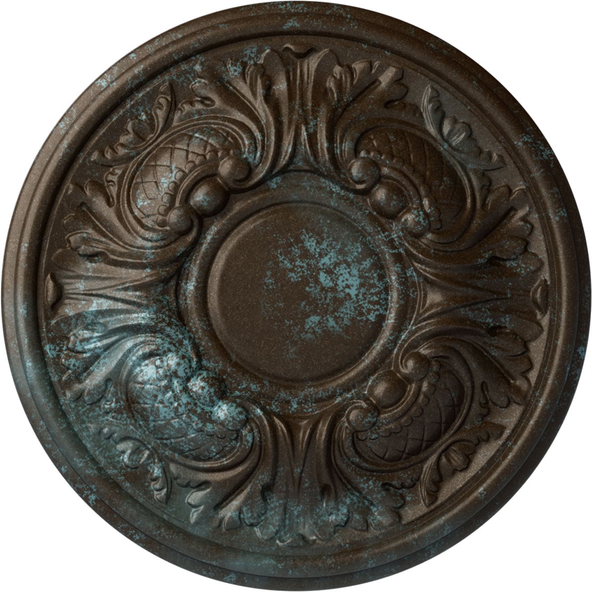 Ekena Millwork CM11WABBS Wakefield 11.75-in W x 11.75-in L Painted Bronze Blue Patina Polyurethane Whole Ceiling Medallion