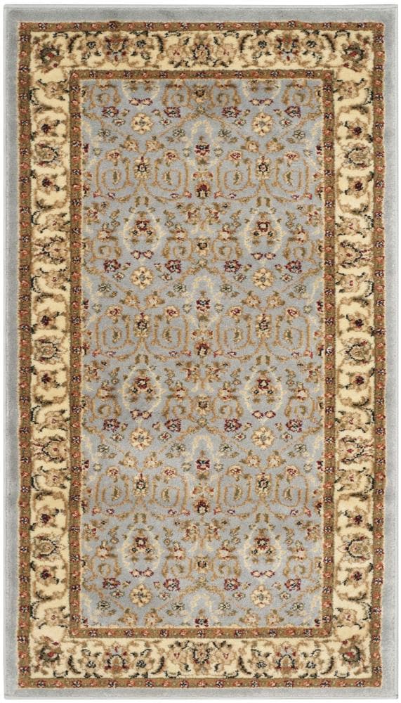 Safavieh LNH312B-24 Lyndhurst Adelyne 2 x 4 (ft) Loomed Polypropylene Light Blue/Ivory Rectangular Indoor Floral/Botanical Oriental Spot clean only Throw rug