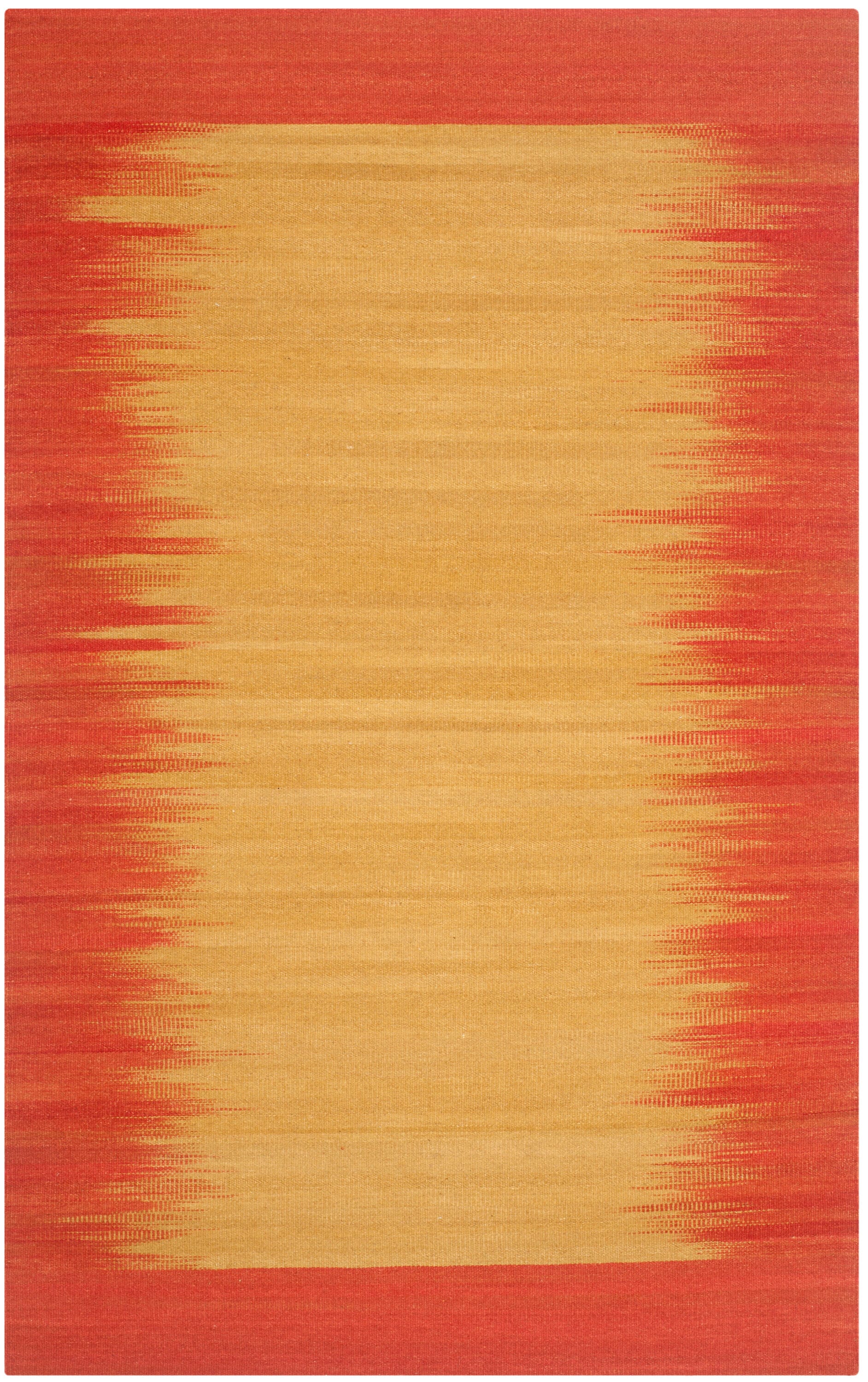 Rustic Red and Beige Wool Flat Woven 9' x 12' Area Rug