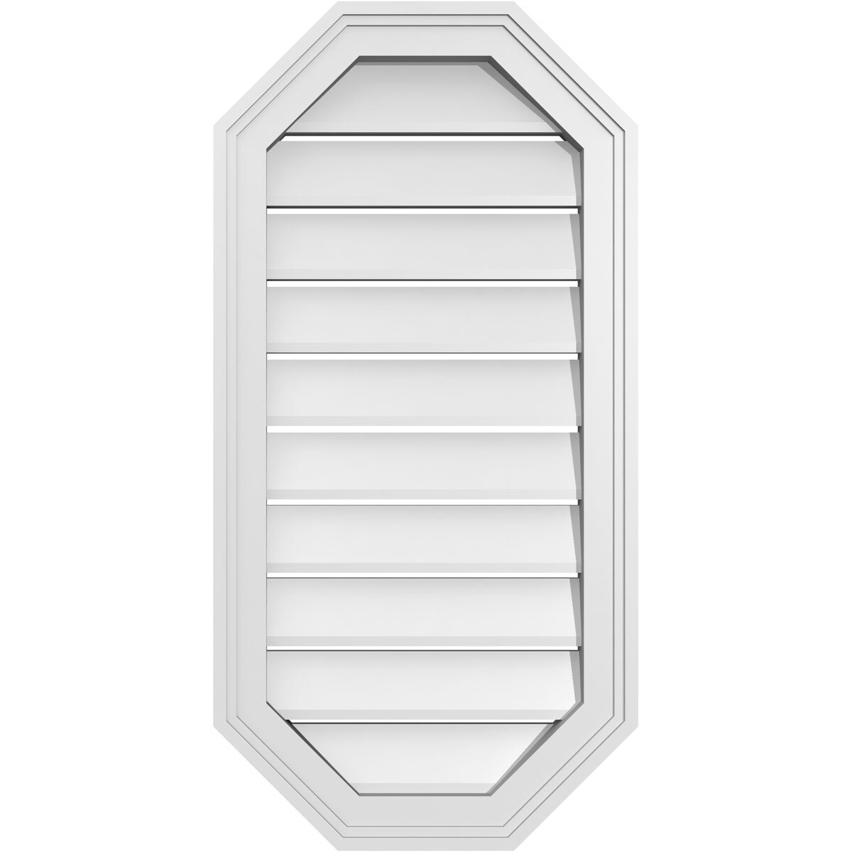Ekena Millwork GVPOV16X3202SF 16-Inches x 32-Inches Off-white Octagon PVC Gable Louver Vent