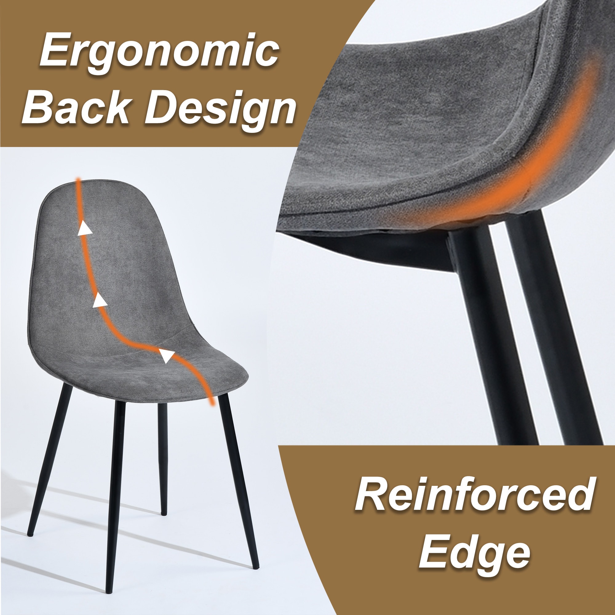 Homy Casa CHARLTON GREY Dining-Chairs - View #6