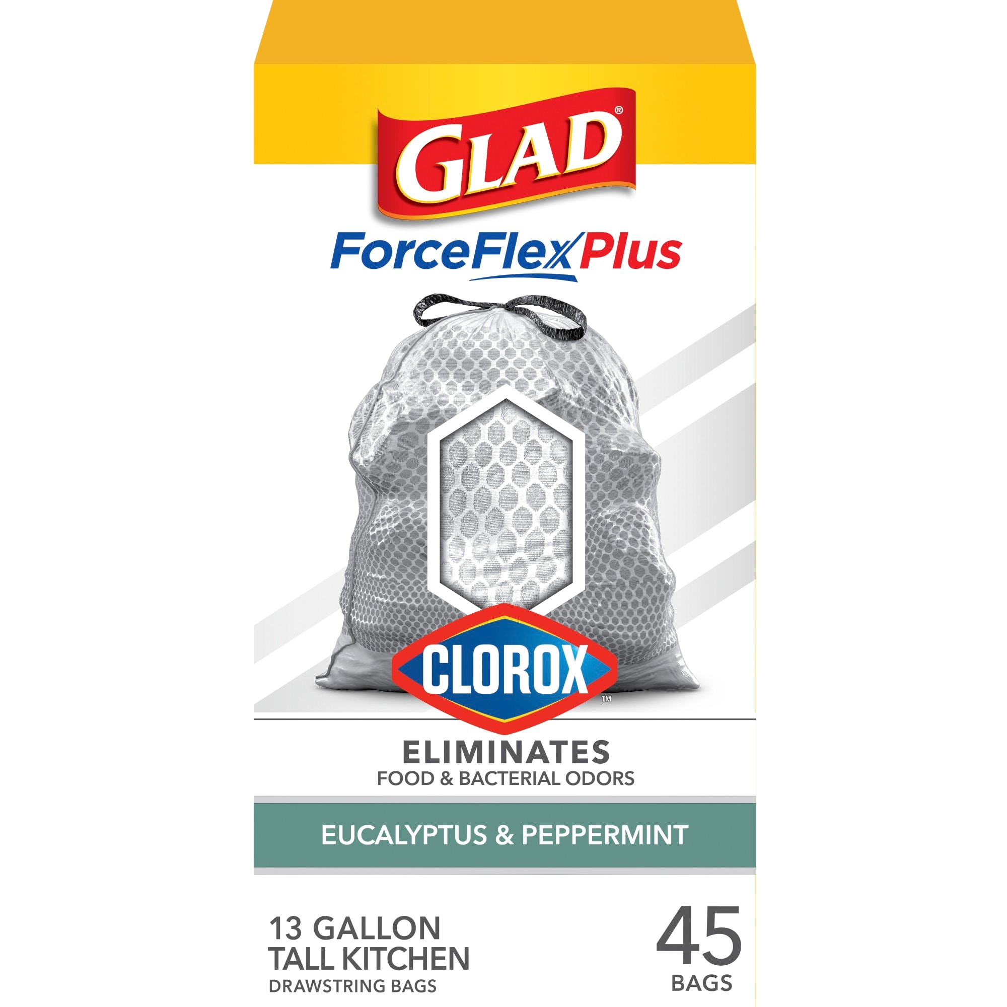 Glad Force Flex-Plus Tall Kitchen Drawstring Trash Bags, Cherry Blossom  Scent (13 gal., 120 ct.)
