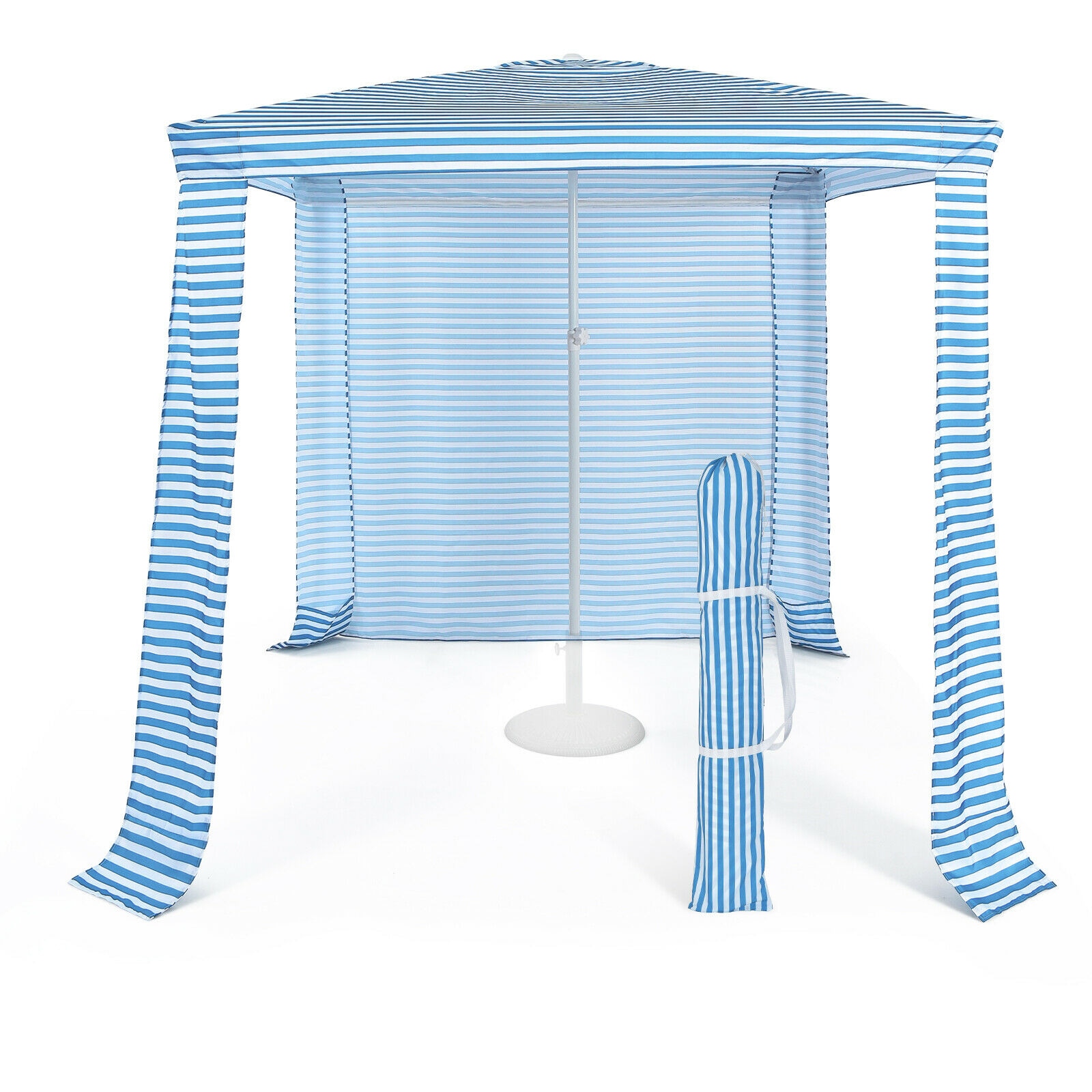 Clihome CWCH-NP10AD352BL 6.6-Feet x 6.6-Feet Square Blue and white stripes Pop-up canopy