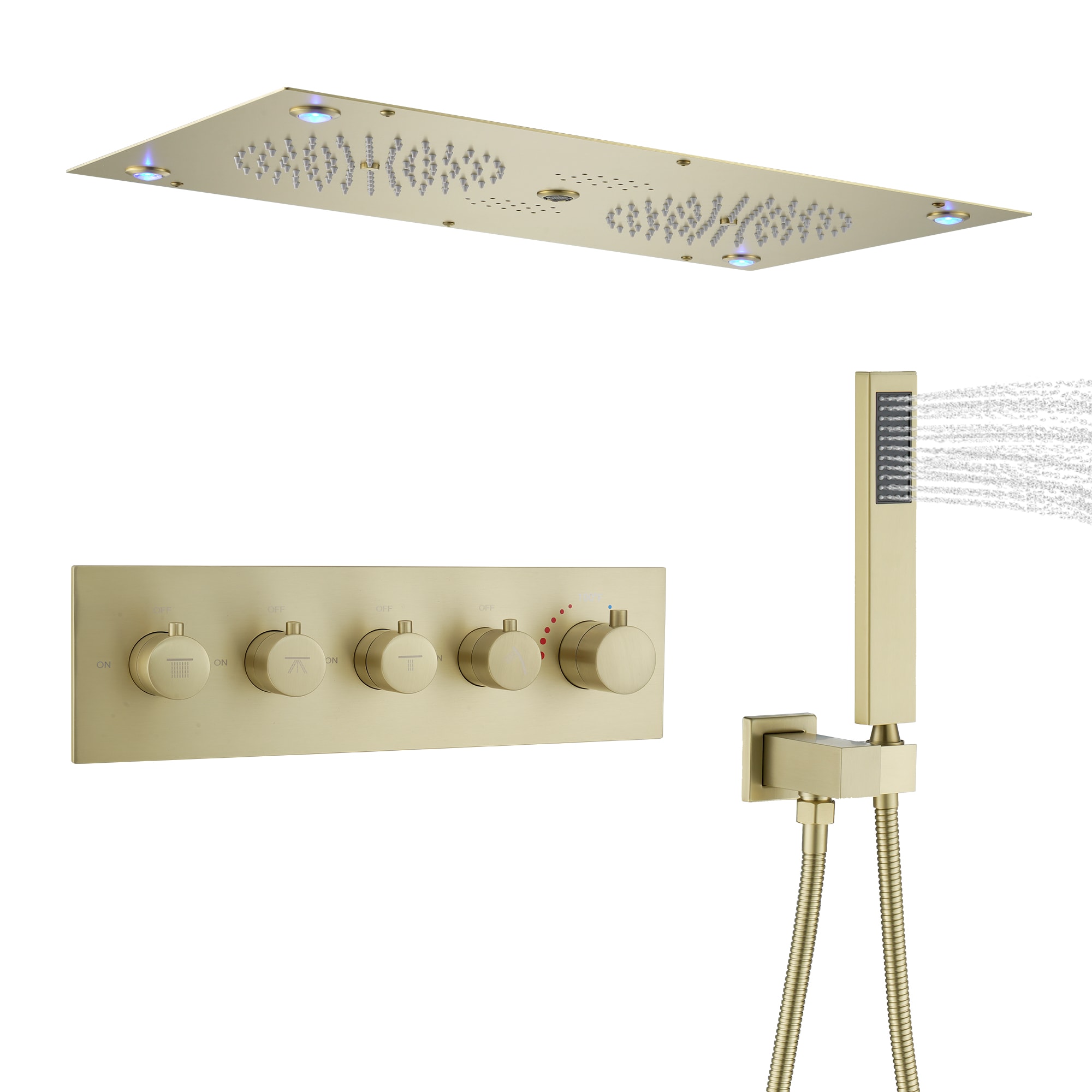 CASAINC CA-A4381-BG Showerhead-Bar-Panels - View #2