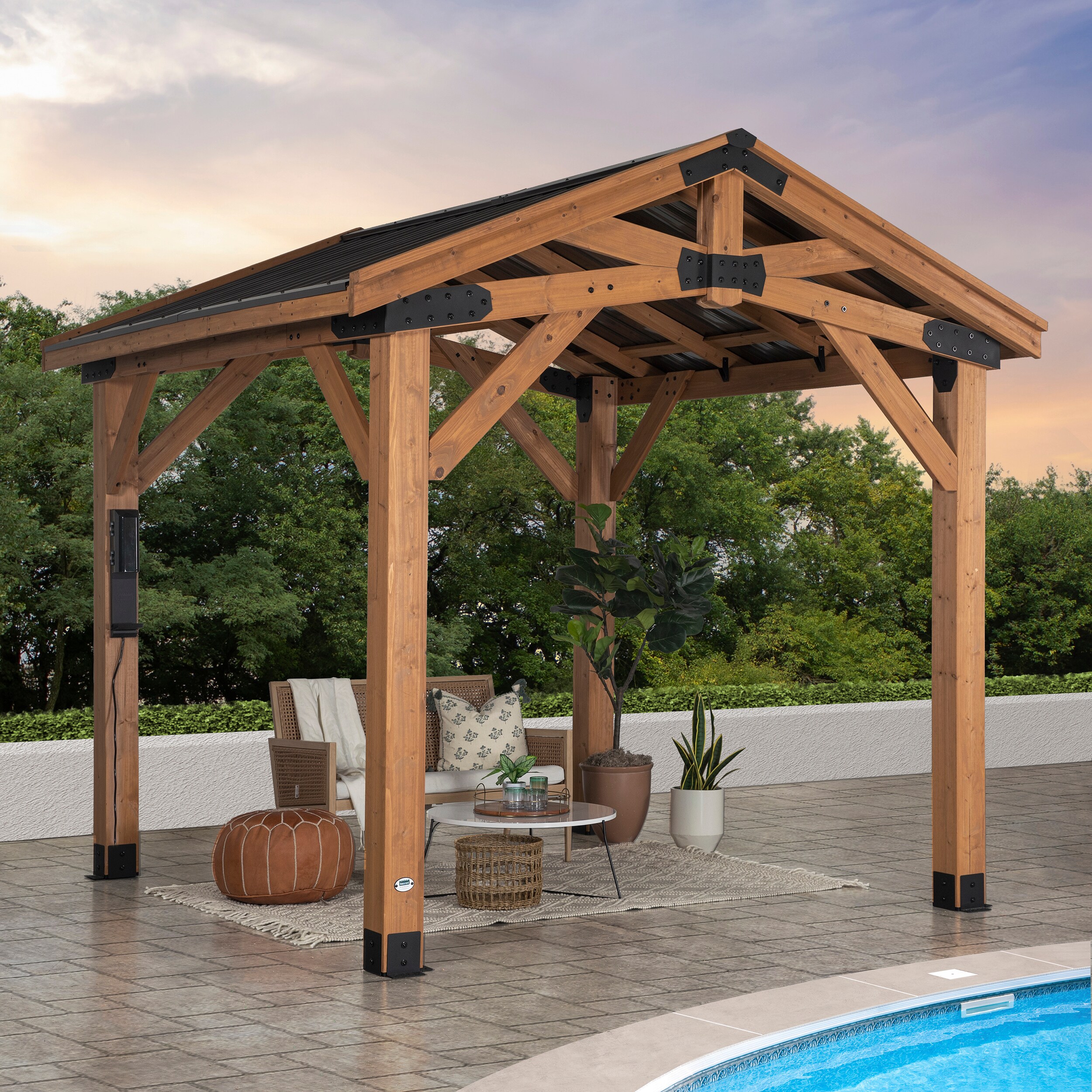 Norwood Cedar and Steel 10x10 Outdoor Gazebo