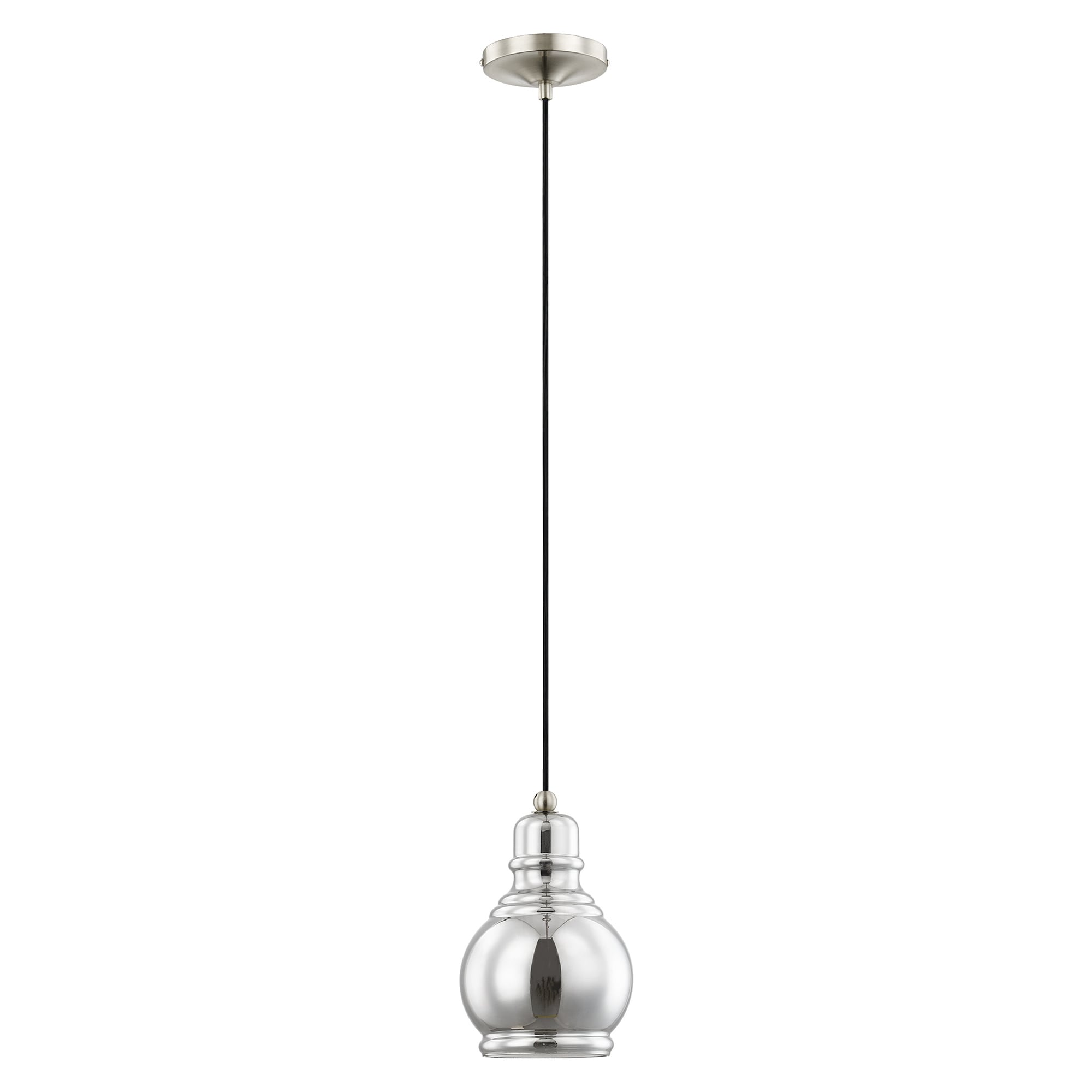 Elegant Brushed Nickel Mini-Pendant with Smoke Glass Shade