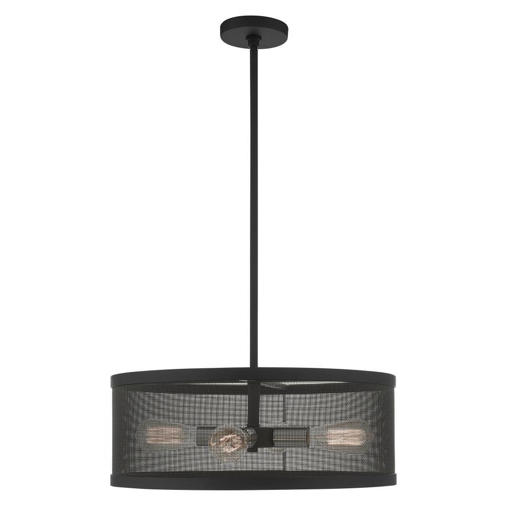 Livex Lighting 46214-04 Industro 4 -Light Matte Black Modern/contemporary For Use in Bathrooms, Bedrooms, Dining Rooms, Foyers, Kitchens, Living Rooms Chandelier
