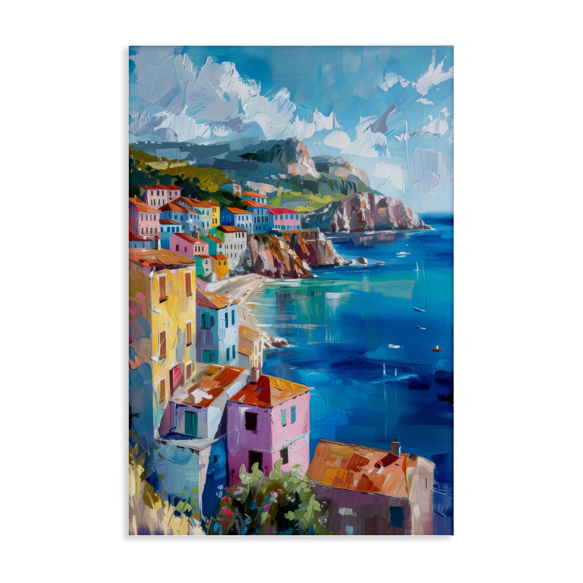 Stupell Industries BT-725-CN-24X36 View Over Coastal Town Canvas design by LSR Design Studio