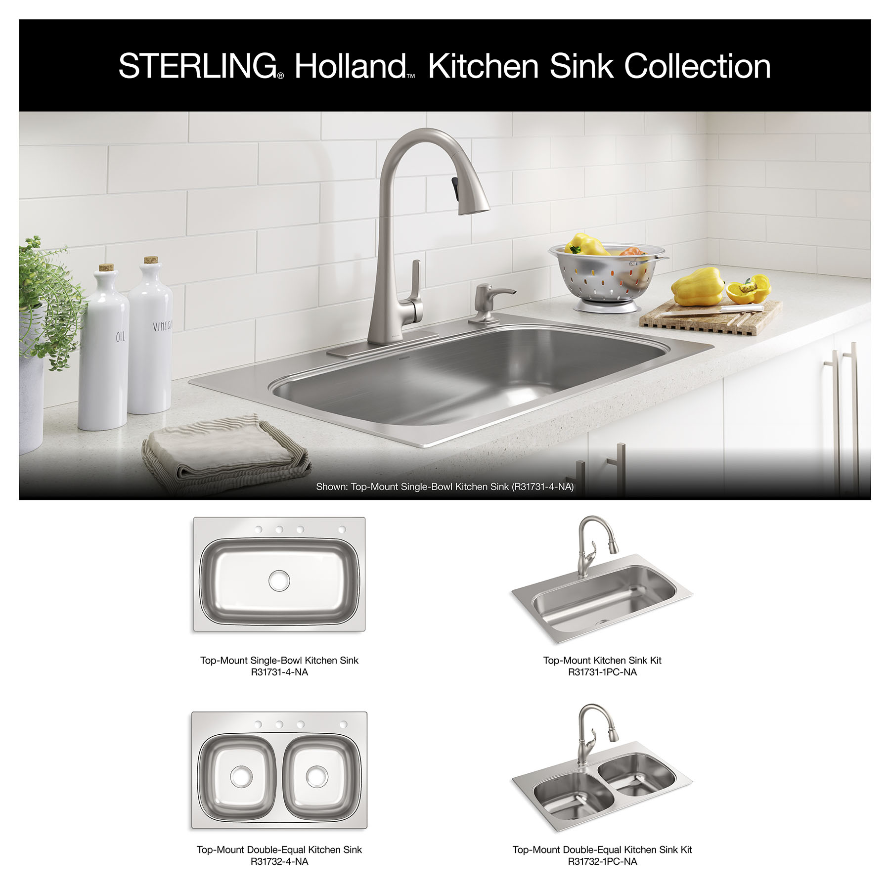 Stylish - Ample S-321XG 32L x 18W Stainless Steel Double B