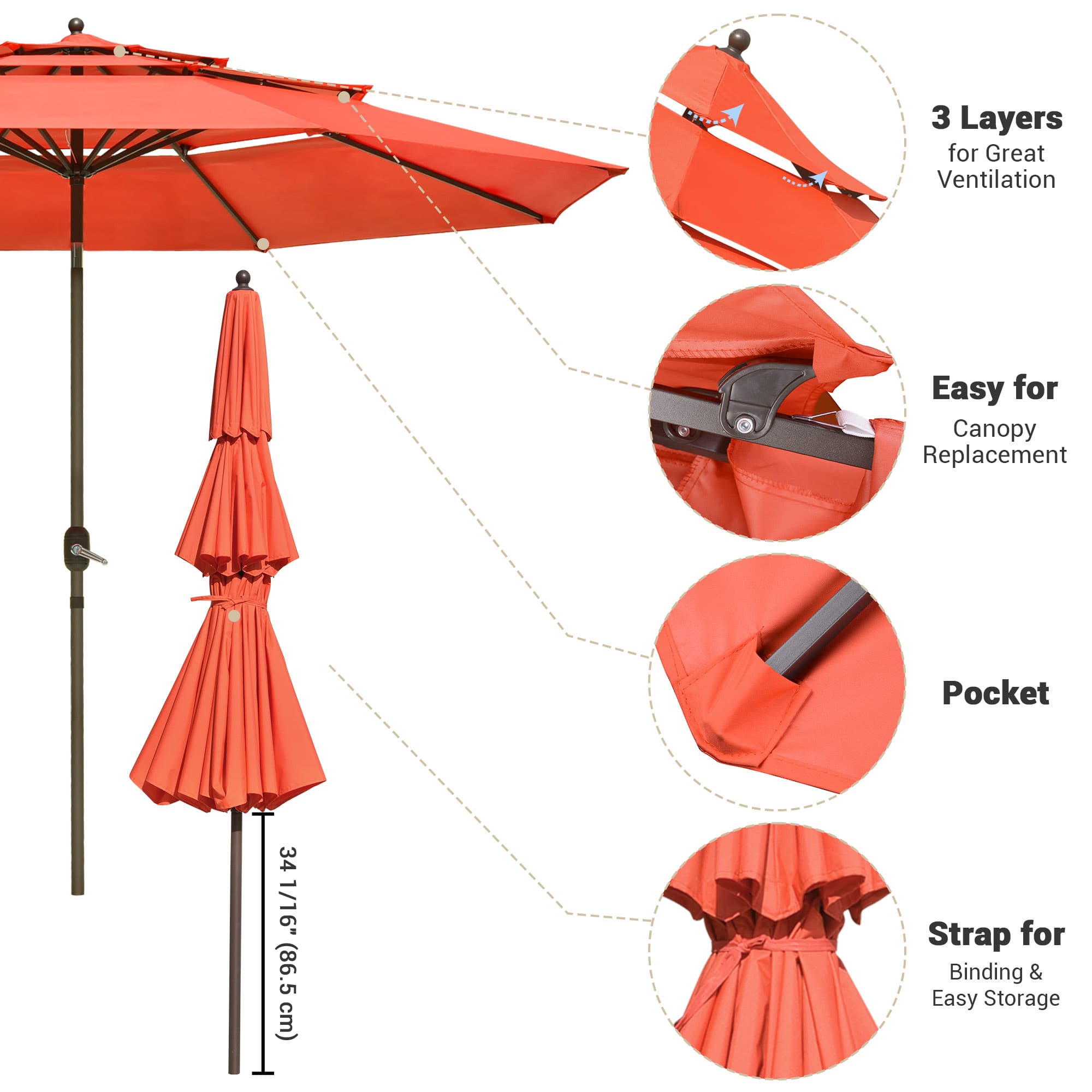 Yescom 07UMB040-3T11F-13-LO Umbrellas-2 - View #5