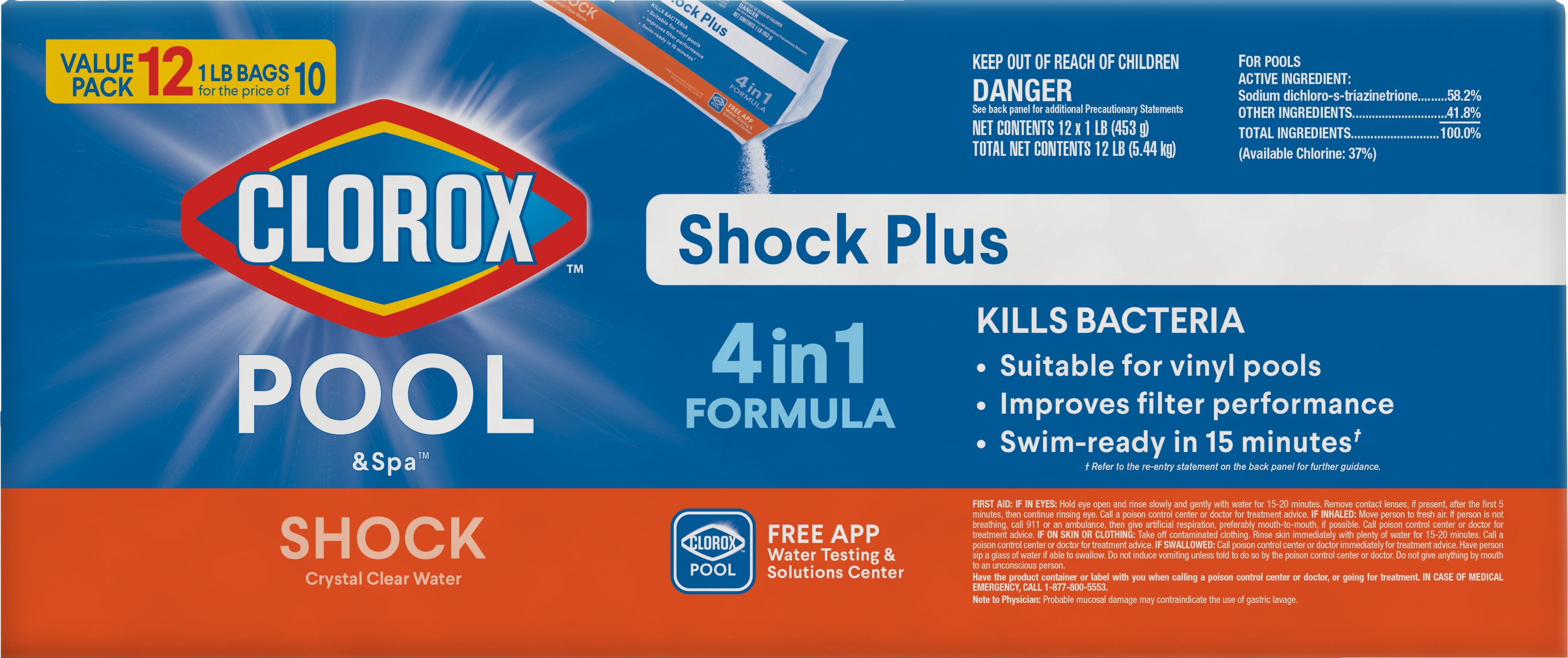 Clorox Pool&Spa 32912CLX 12-Pack 192-oz Pool