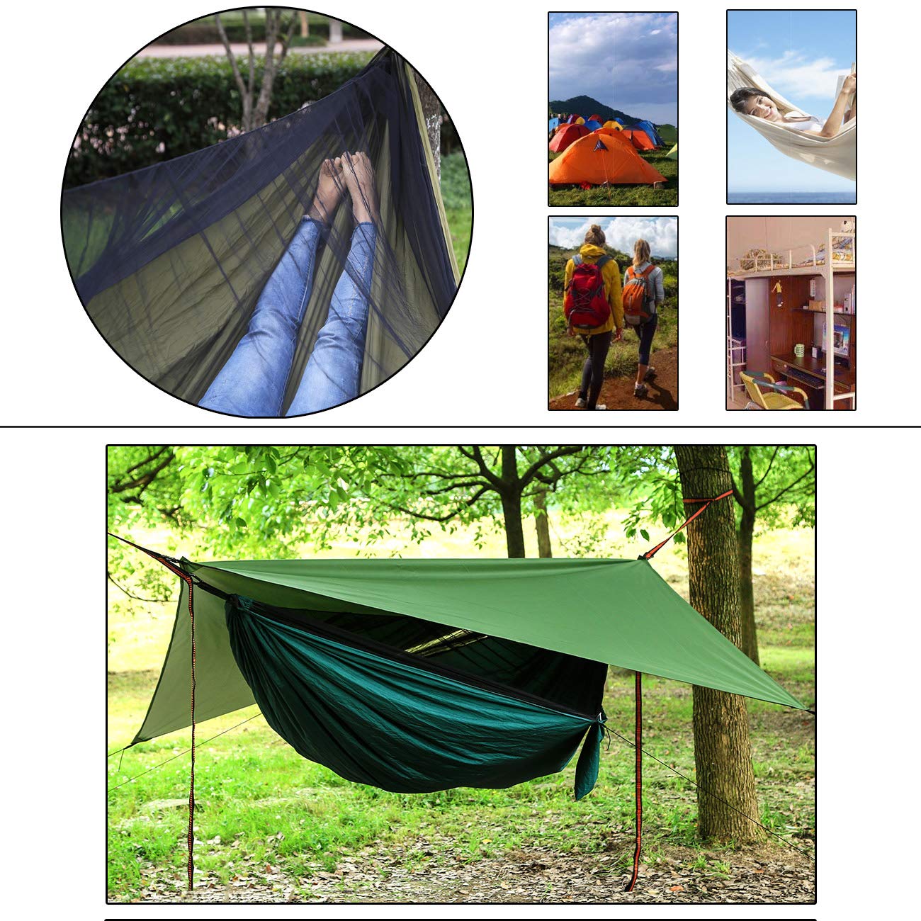 CYIKE Portable Single Double Nylon High Strength Parachute Hammock ...