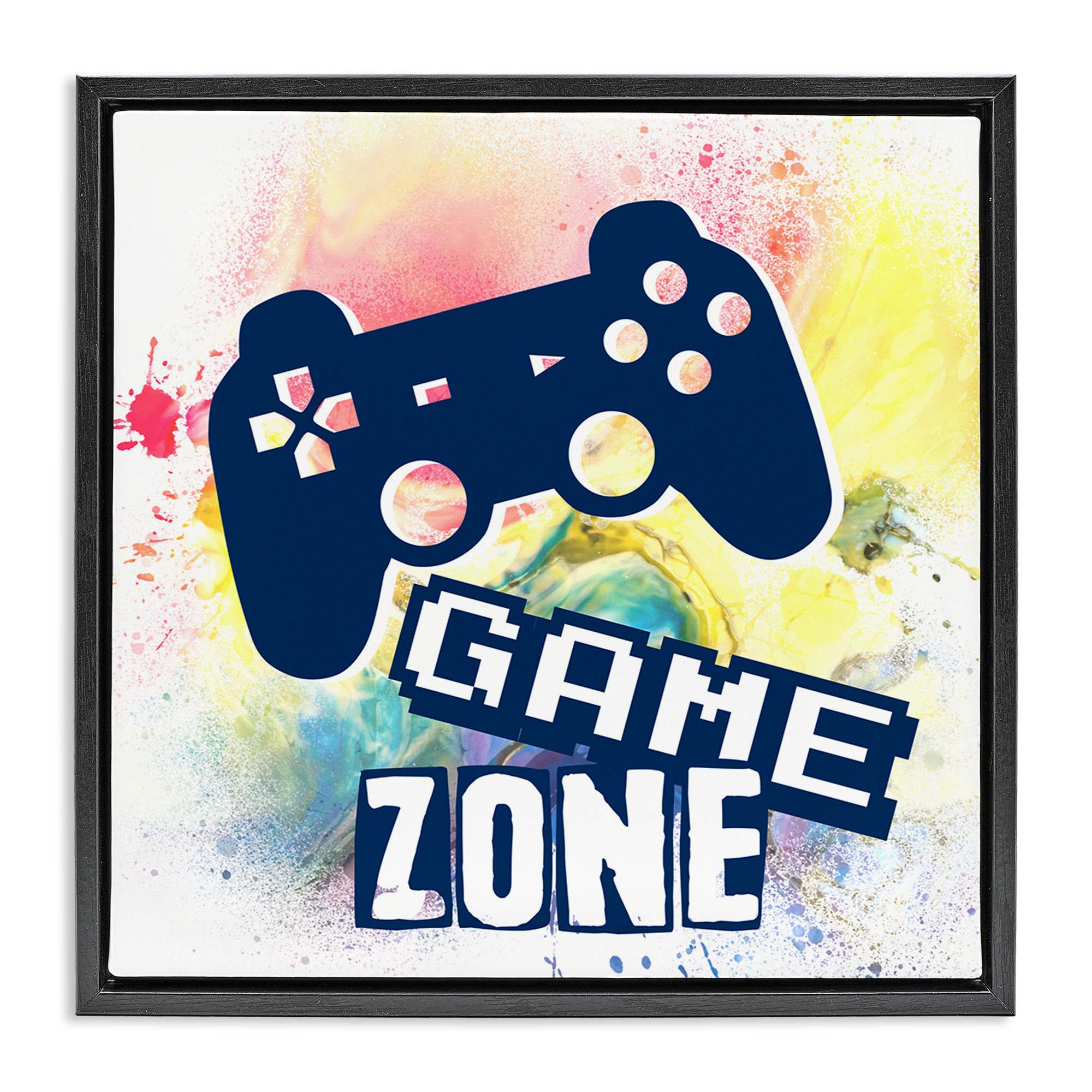 Stupell Industries BS-056-FFB-17X17 Game Zone on Modern Splatter Floating Frame design by Marcus Prime