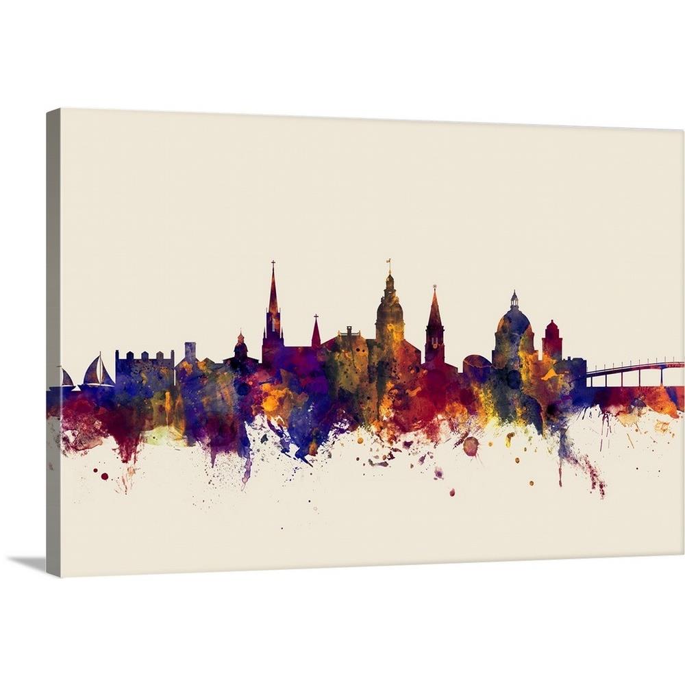 GreatBigCanvas 2525942-24-30X20 Annapolis Maryland Skyline by 20-in H x 30-in W Abstract Print on Canvas
