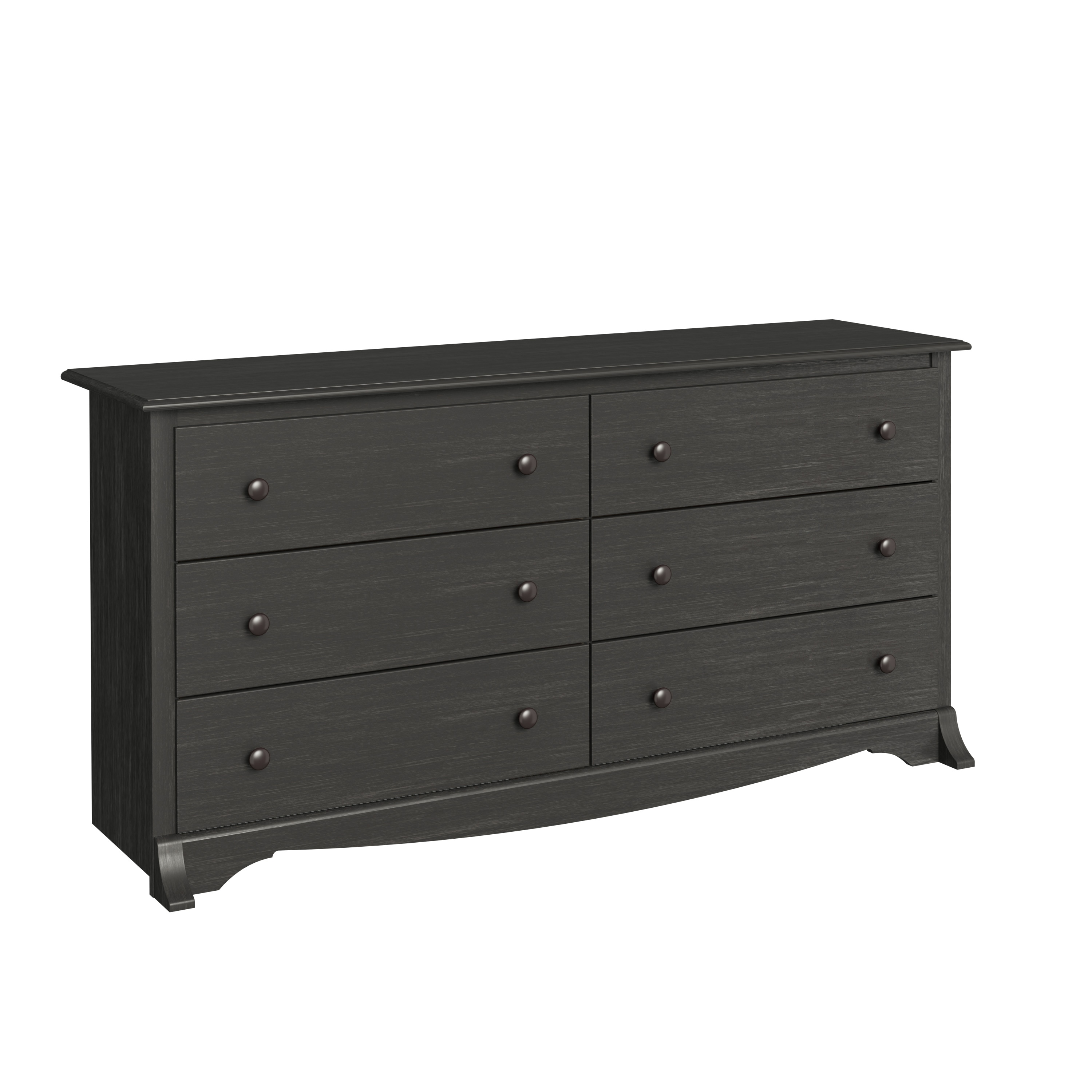 Prepac HDC-6330-V Sonoma Washed black 6 -Drawer Standard dresser