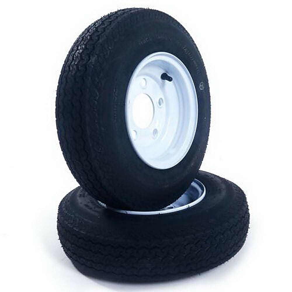 Bestcore 2-Pack 4.80-8 Trailer Tire and White 8-in Rim Assembly 5-Lug on 4.5-in Center Load Range B 4-Ply 590-lb Rating