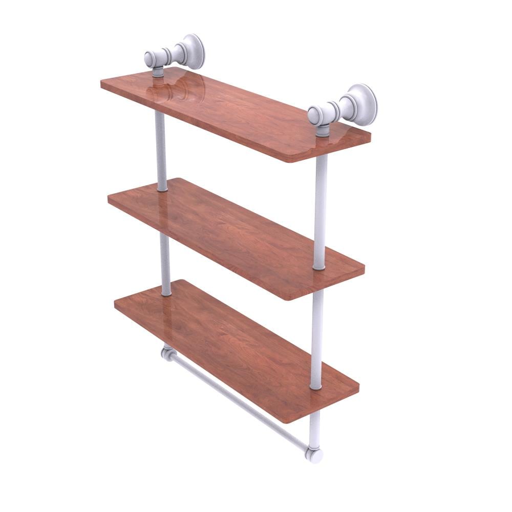 Allied Brass CL-5-16TB-IRW-WHM Carolina Matte White 3 -Tier Wall mount Bathroom Shelf ( 16-in x 19.7-in x 5-in )