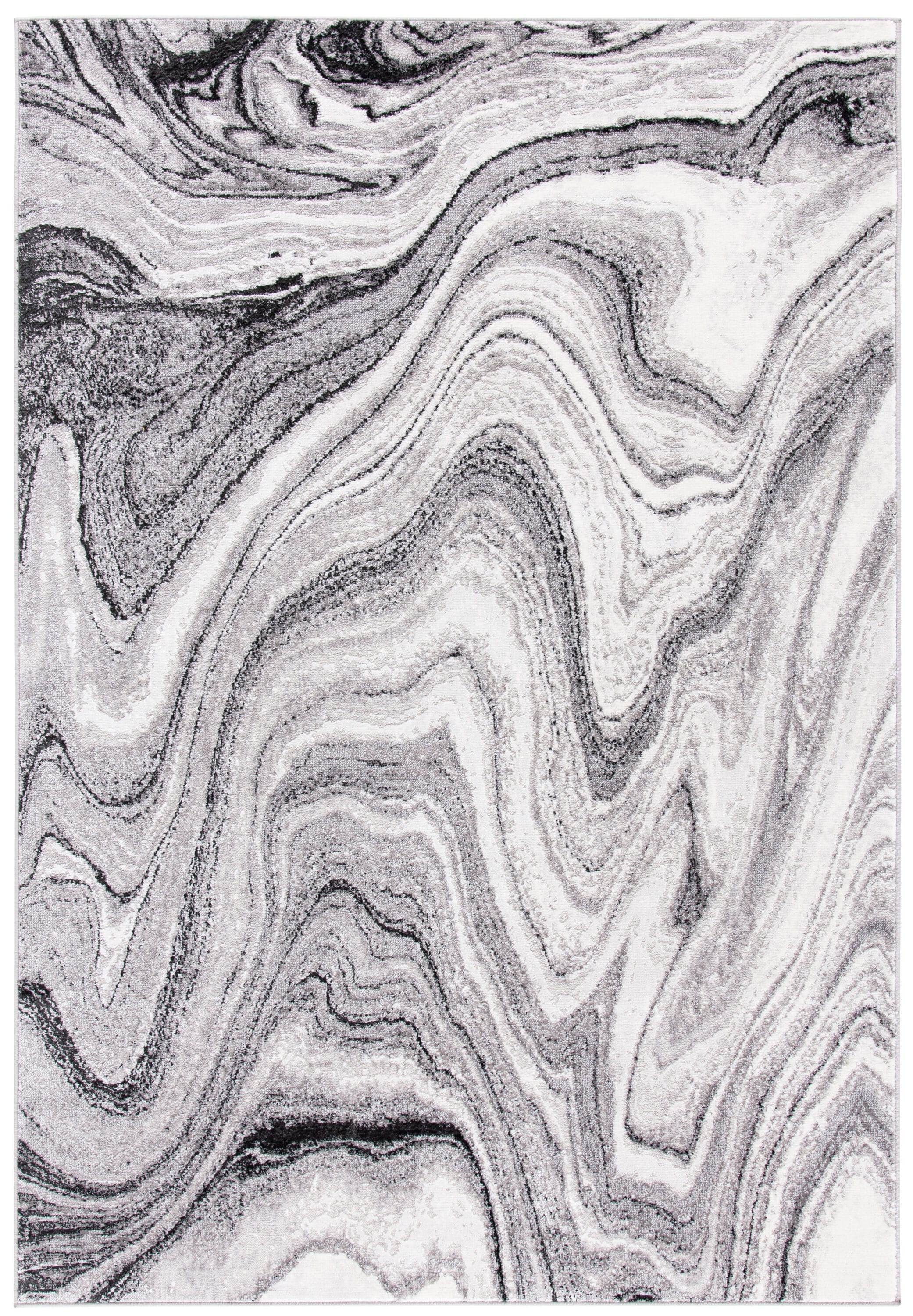Safavieh ALA246F-5 Amelia Kristjana 5 x 8 (ft) Loomed Synthetic Light Gray/Ivory Rectangular Indoor Geode Bohemian/Eclectic Area rug