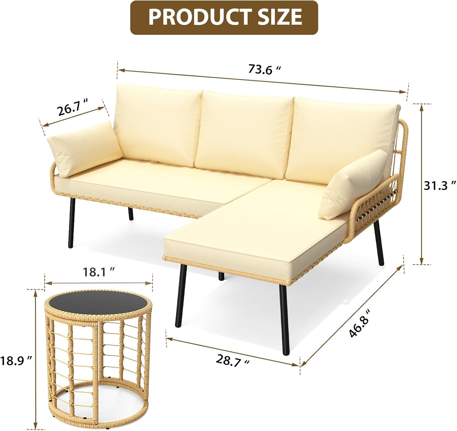 Qeetex DHZ-PHO-34UH447E Patio-Sofas-Daybeds - View #2