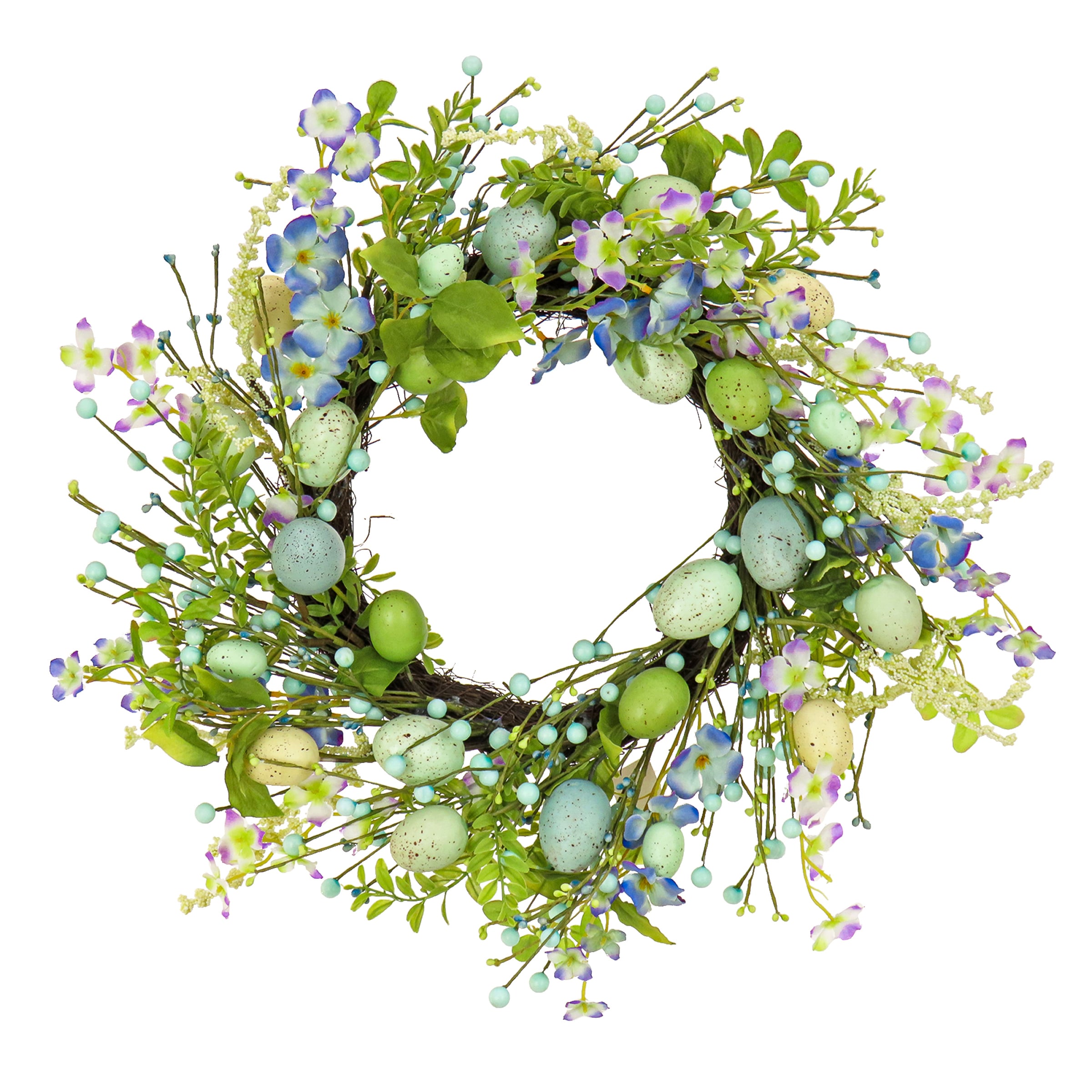 National Tree Company Blue and Green Easter Egg Wreath - 20-in Diameter ...