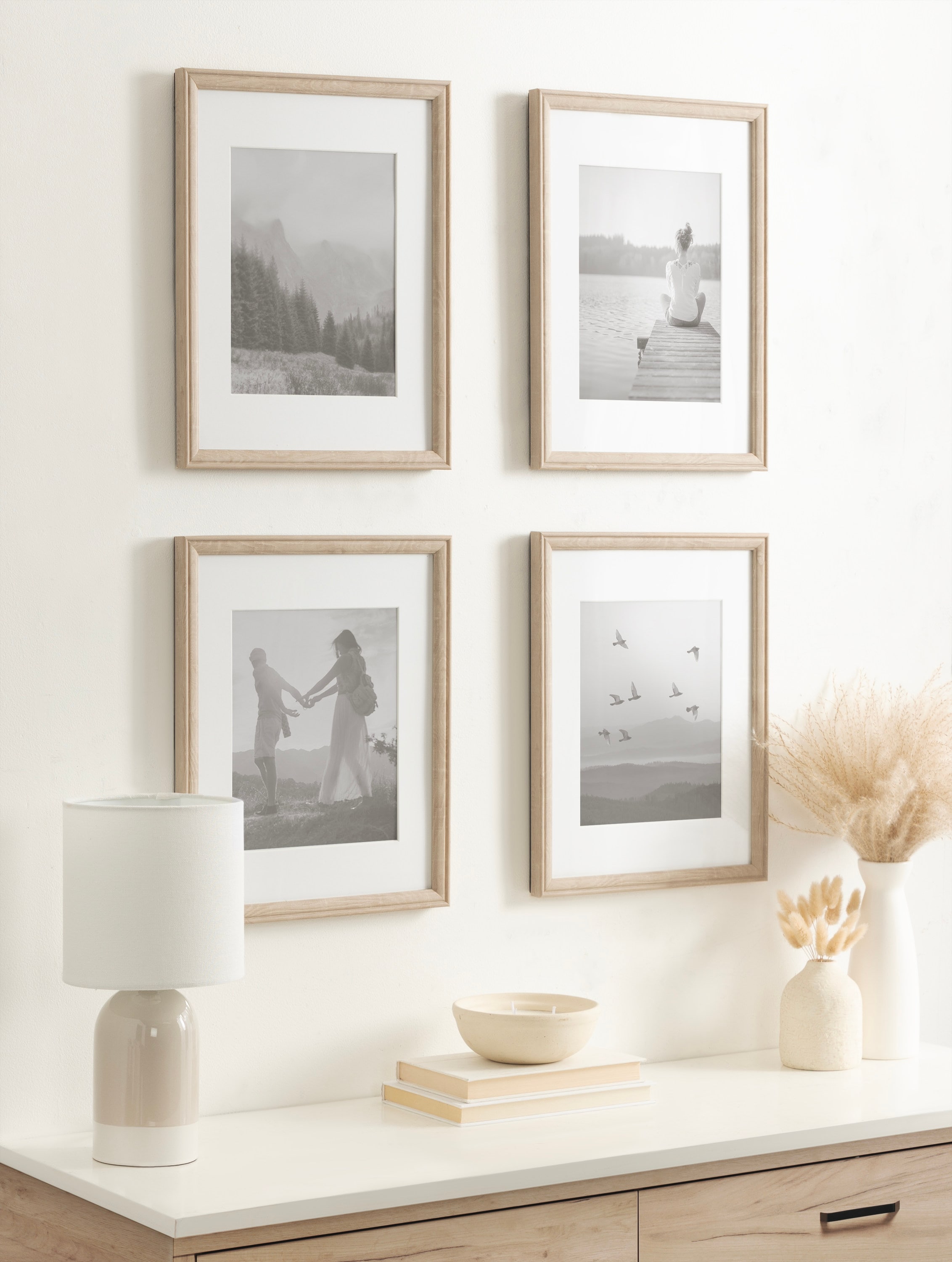 Natural Wood Grain 8x10 Polystyrene Wall Frame Set