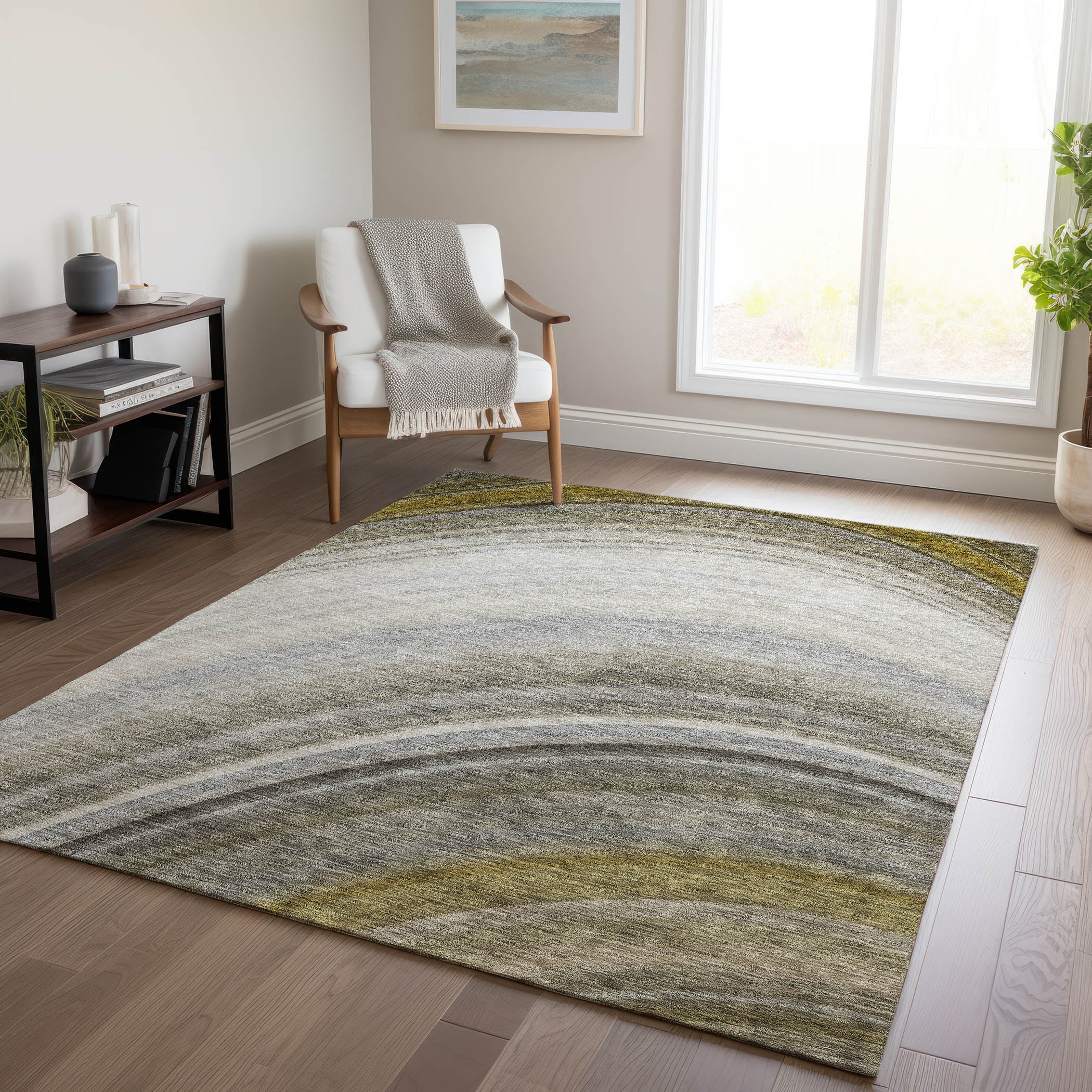 Addison Rugs ACN584TP3X5 Chantille ACN584TP 3 x 5 (ft) Polyester Taupe Rectangular Indoor/Outdoor Ikat Machine washable Area rug