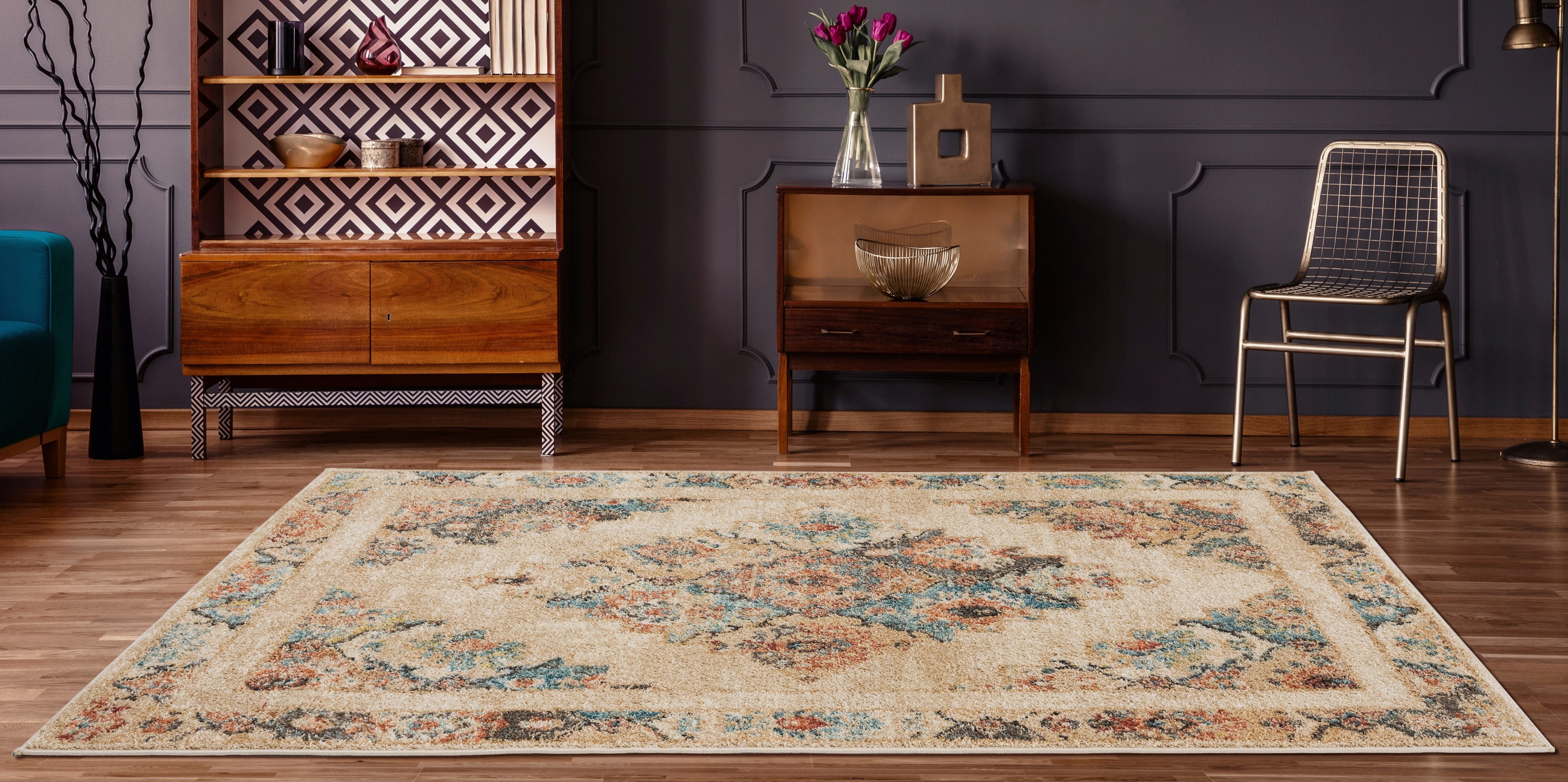 United Weavers Of America 3801 30590 912 Marrakesh 8 x 11 (ft) Synthetic Cream Rectangular Indoor Border Area rug