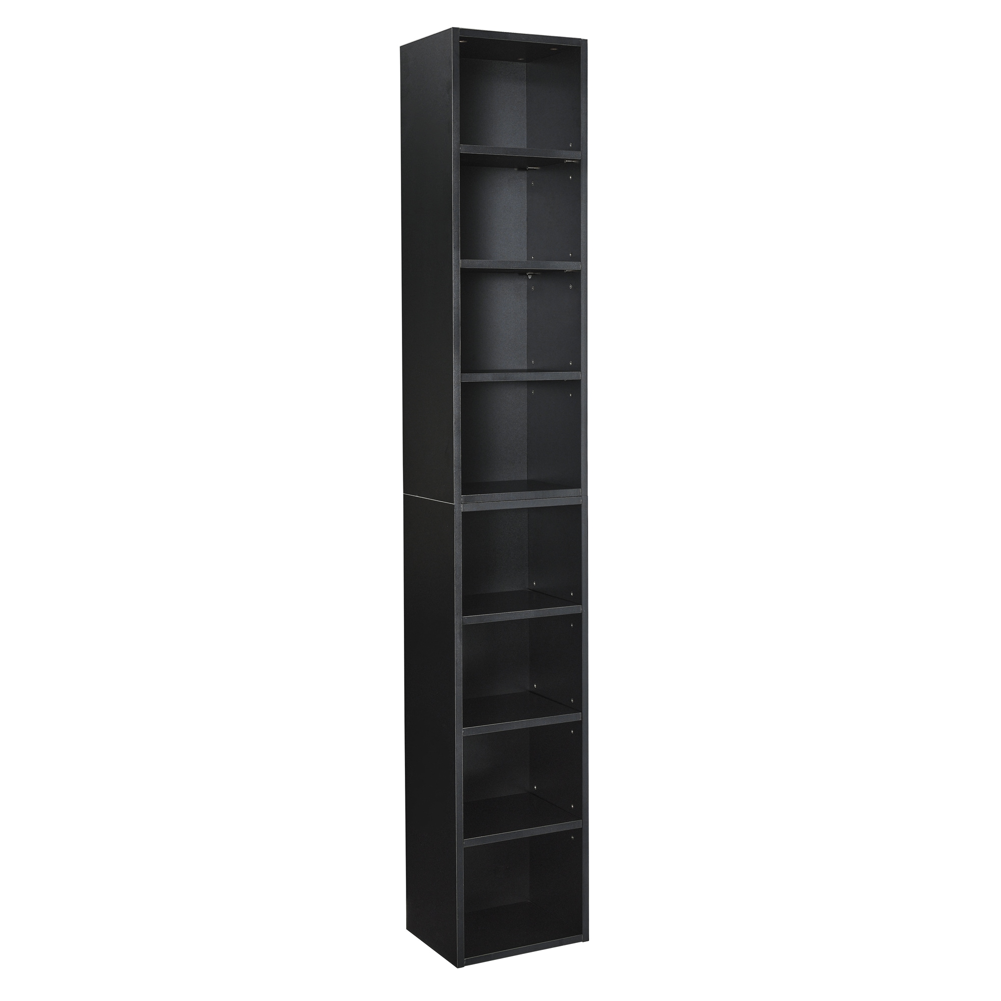 SINOFURN SYD260003GY Black MDF 6 -Shelf Bookcase ( 11.6-in W x 70.9-in H x 9.3-in D ) Finished