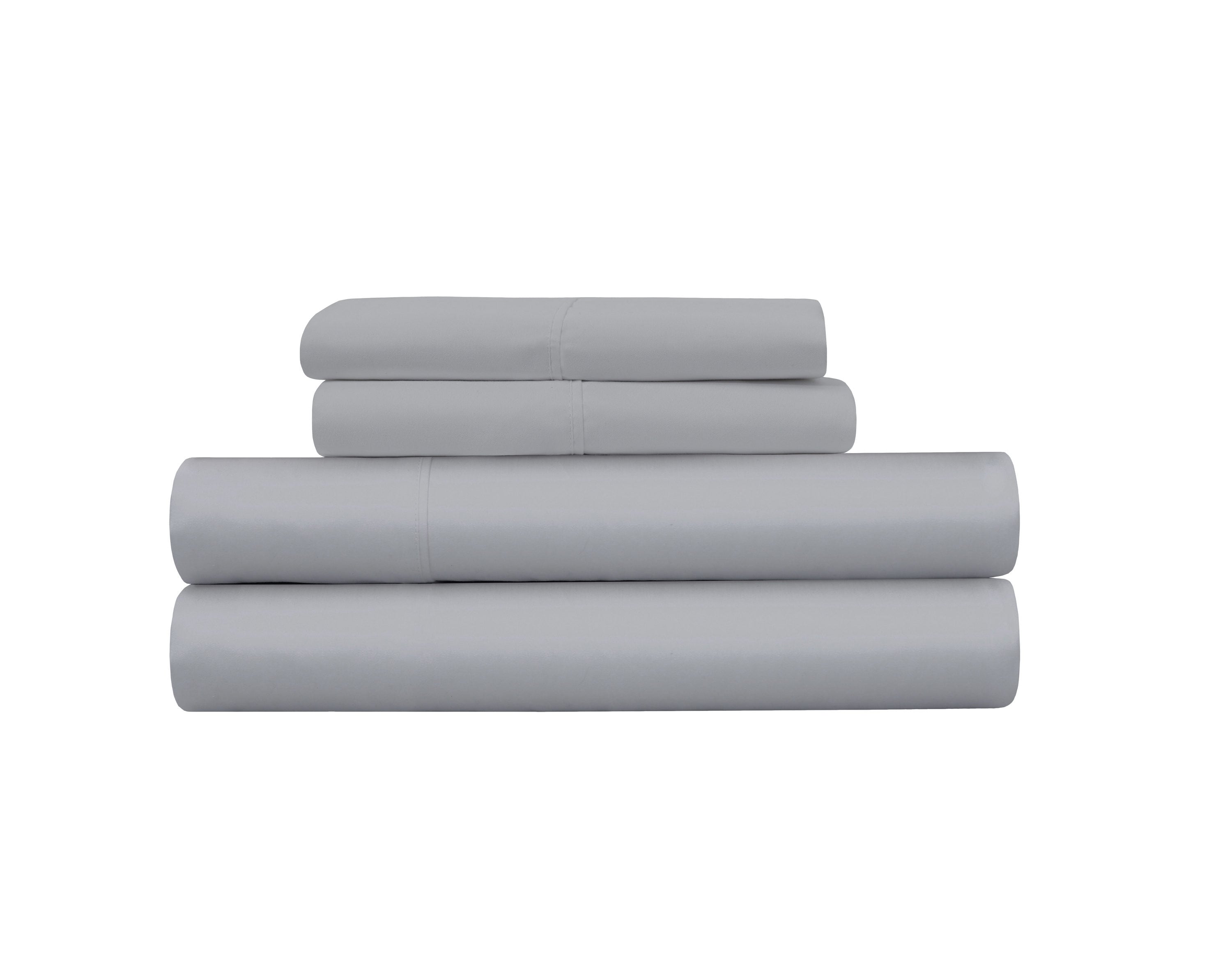 Style Selections Twin 165-Thread-Count Microfiber Gray 4-Piece Bed-Sheet