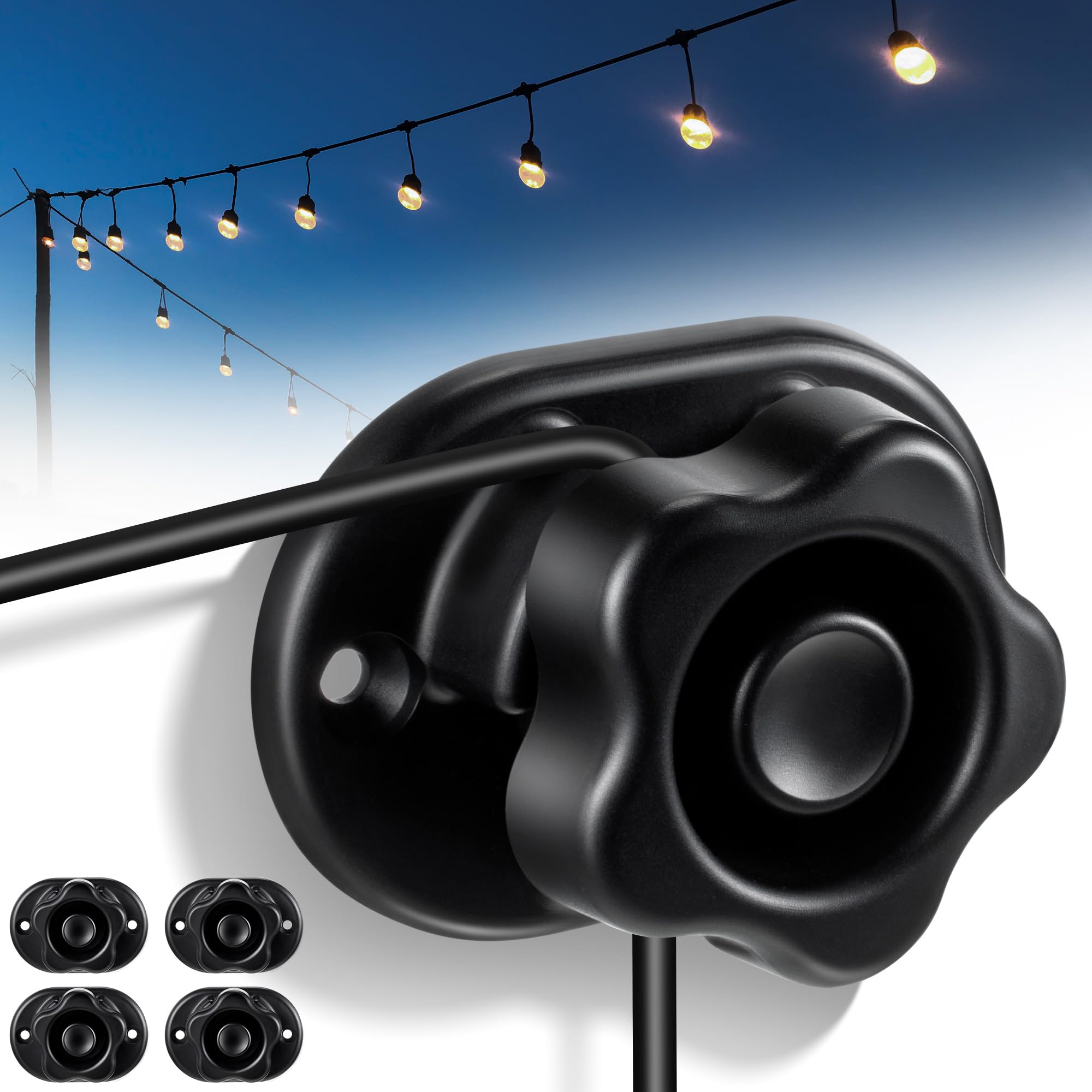 Afoxsos 4 Pack Hooks for Outdoor String Lights Weatherproof Light ...