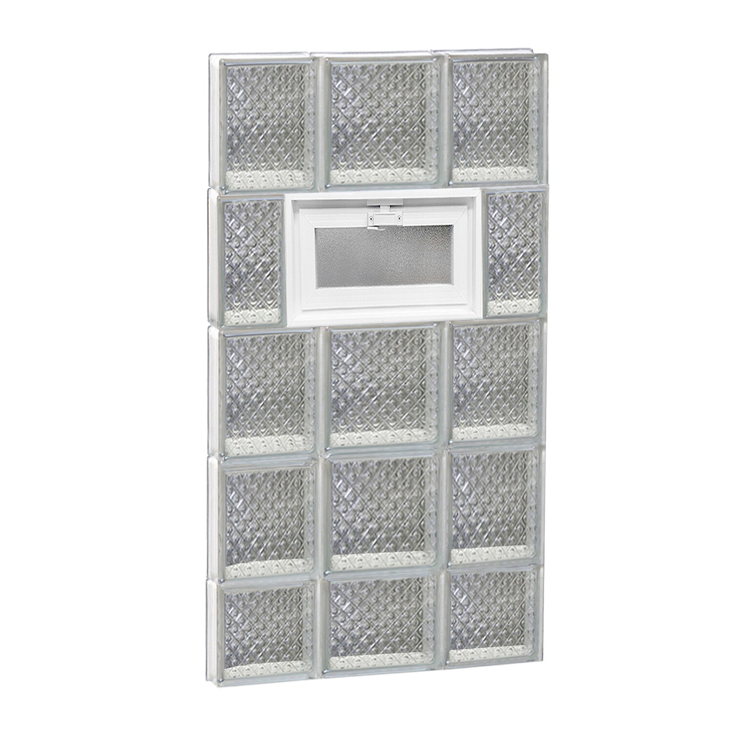 REDI2SET V2038DP Diamond Glass 19-1/4-in x 36-3/4-in Frameless Replacement Vented Glass Block Window