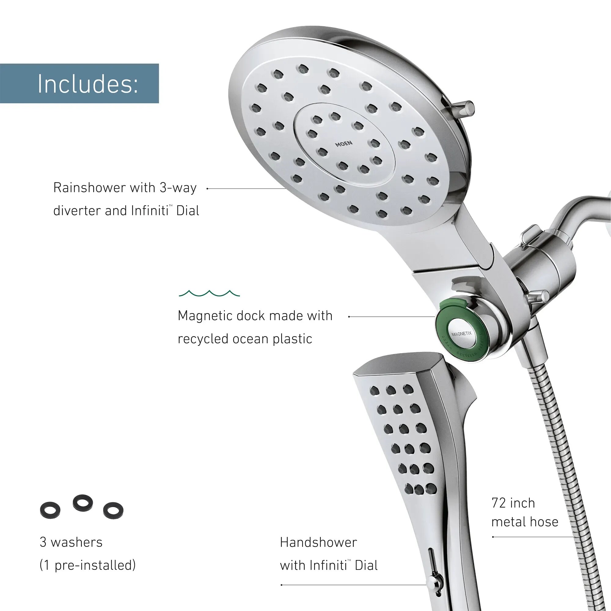 Moen 220C3EPBL Fixed-Showerhead - View #11