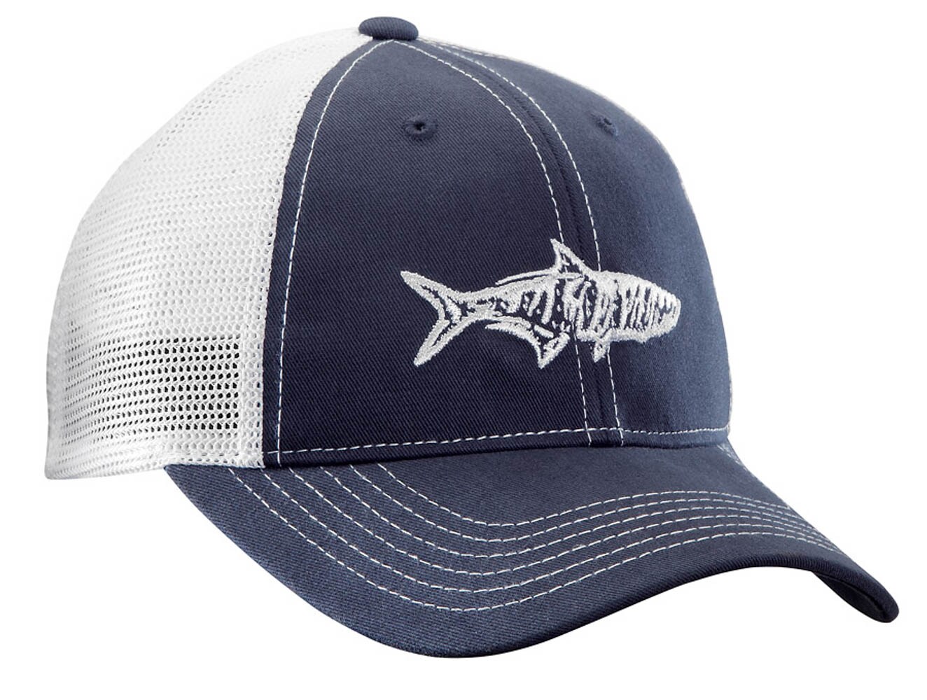 white fishing cap