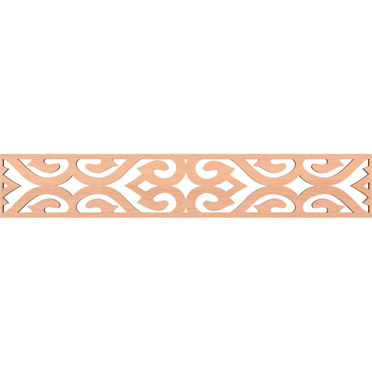 Ekena Millwork MLDB08X46KEEAL Keene Fretwork Flat Trim 8-in x 3.89-ft Alder Brown Unfinished 2155849 Pierced Wall Panel Moulding