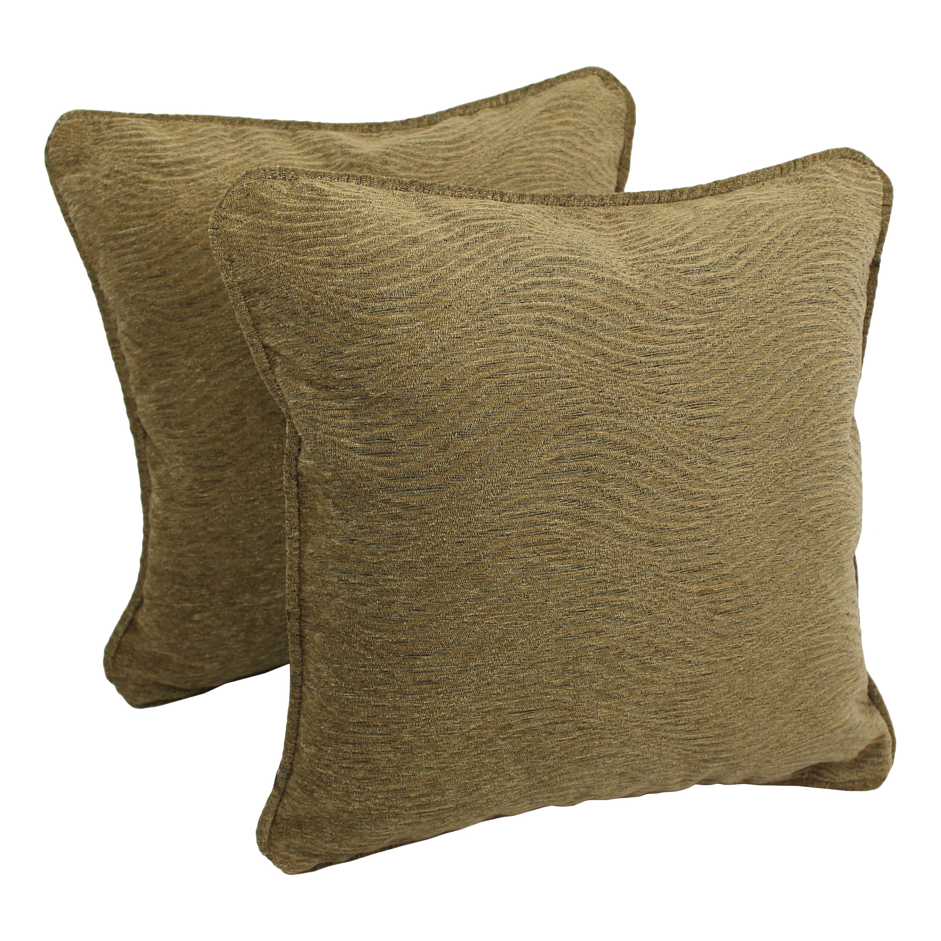 Blazing Needles 9810-CD-S2-JCH-09 2 -Piece 18-in x 18-in Champagne Square Indoor Decorative Pillow