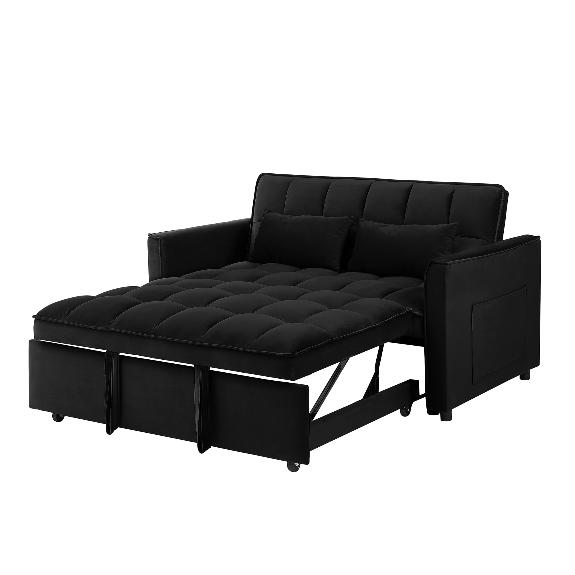 Bybafun YA3700449 55.2-Inches Modern Black 2 -seater Reclining Sleeper