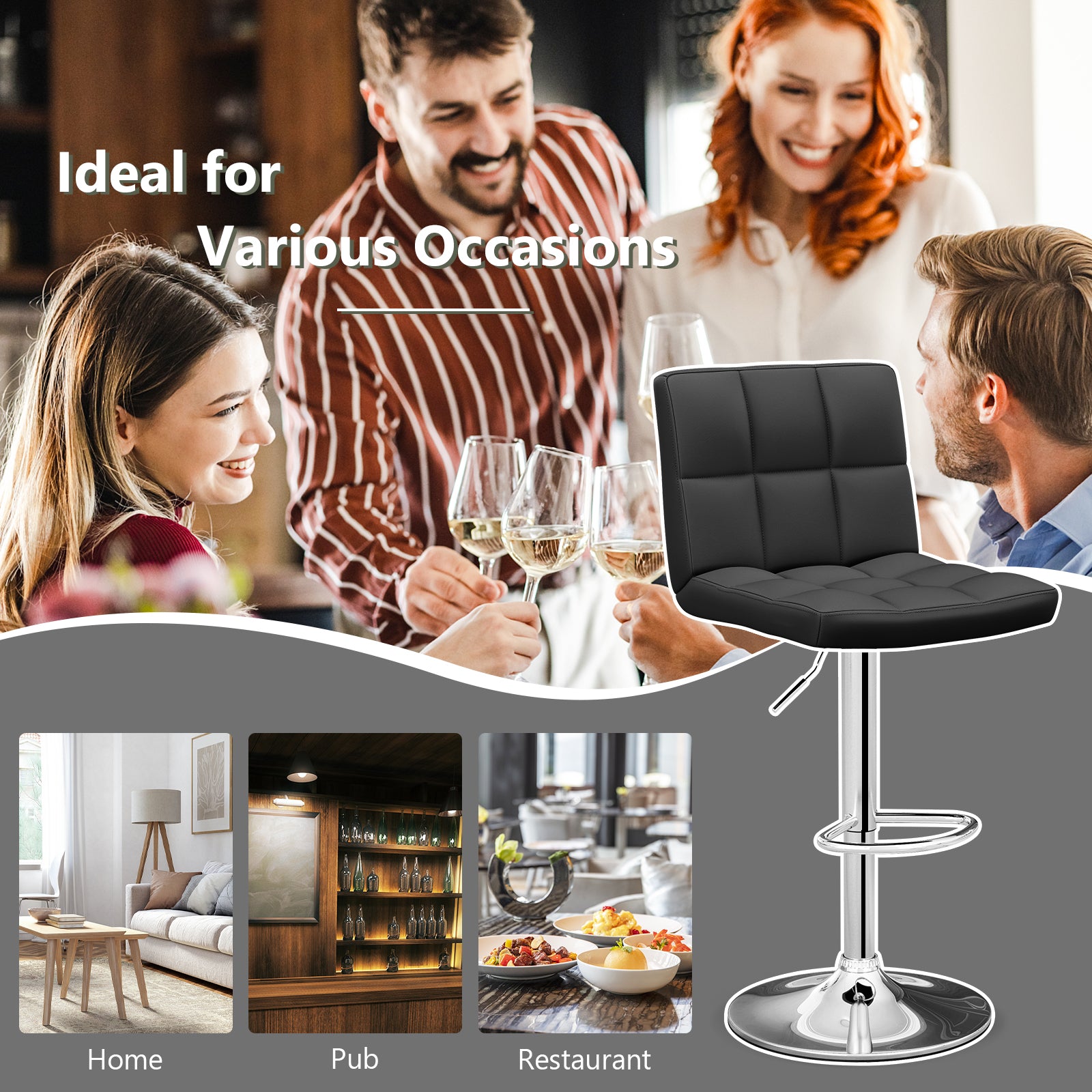 Boyel Living HYSN-66492BK-1 stools - View #6