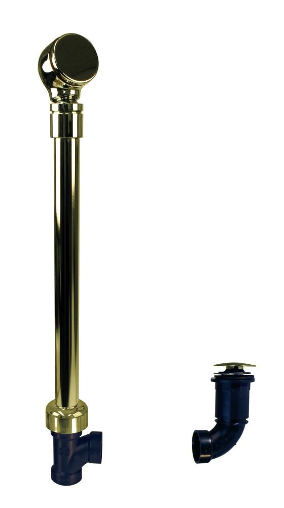 WESTBRASS 493144HRHBJ-01 Semi-exposed Tip-toe Bath Drain with Overflow Ball Joint In Polished Brass