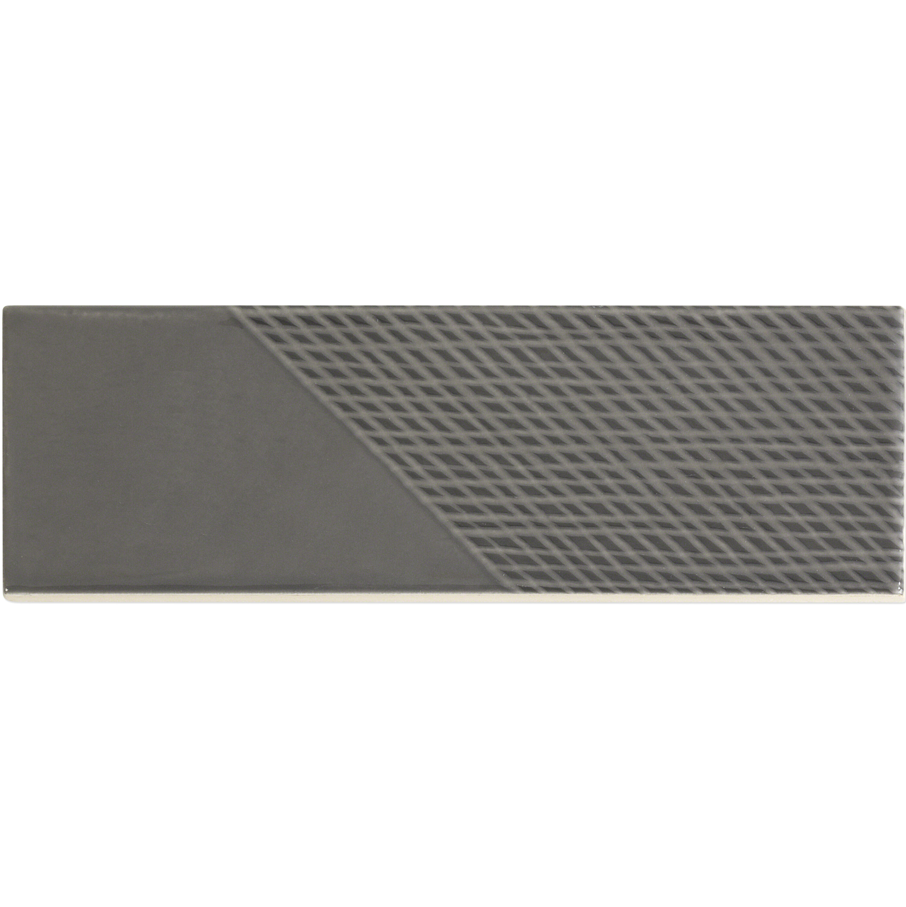 Artmore Tile EXT3RD103557 Sample - Fracture Graphite 2-in x 8-in Polished Ceramic Brick look Floor and Wall Tile