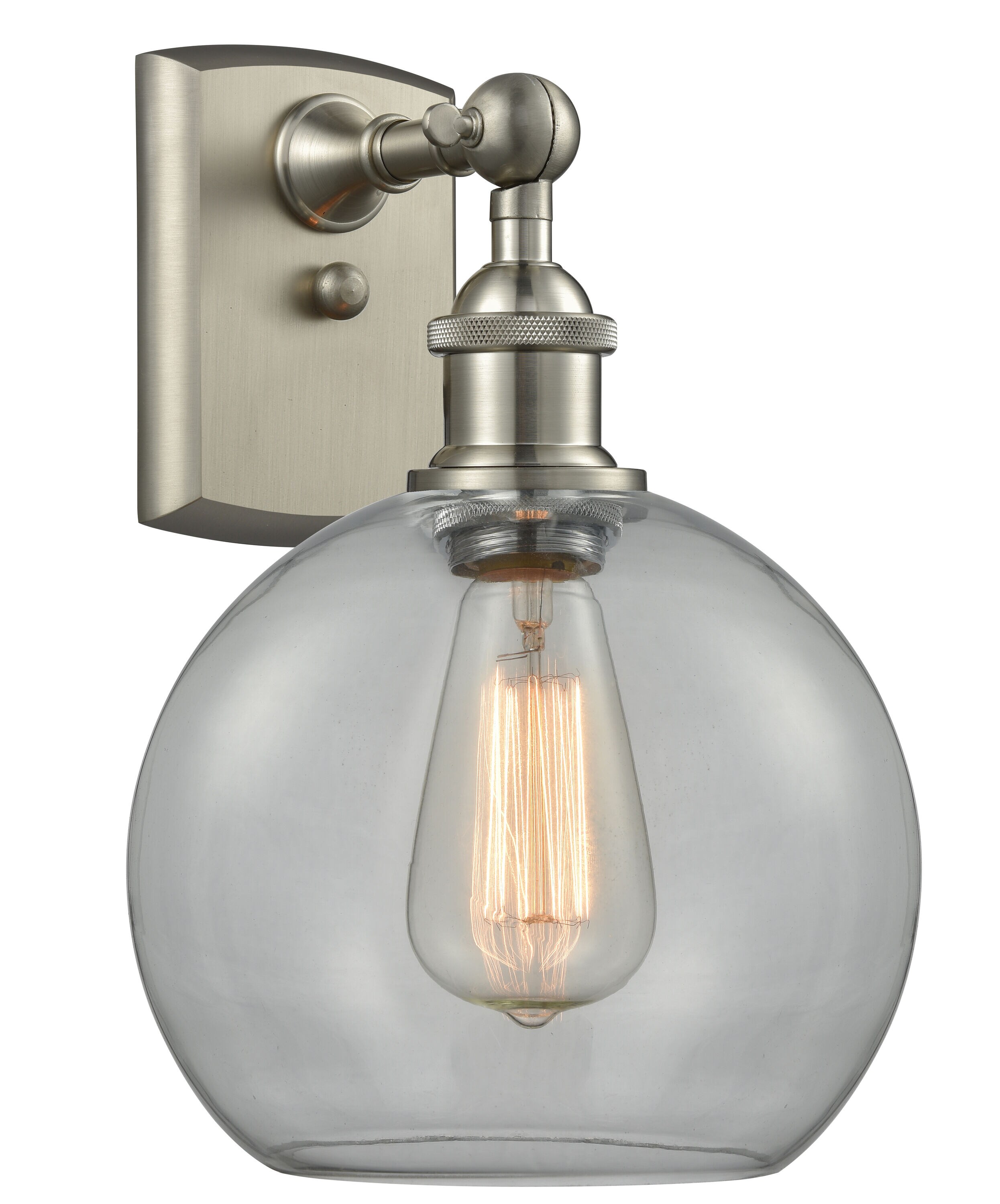 Innovations Lighting 516-1W-SN-G122-8 Athens 8-in W 1 -Light Brushed Nickel Industrial Wall Sconce