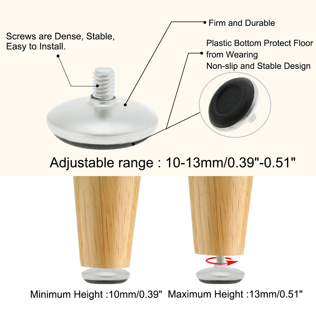Unique Bargains S26041800UX3268 Table-Leg-Hardware - View #4