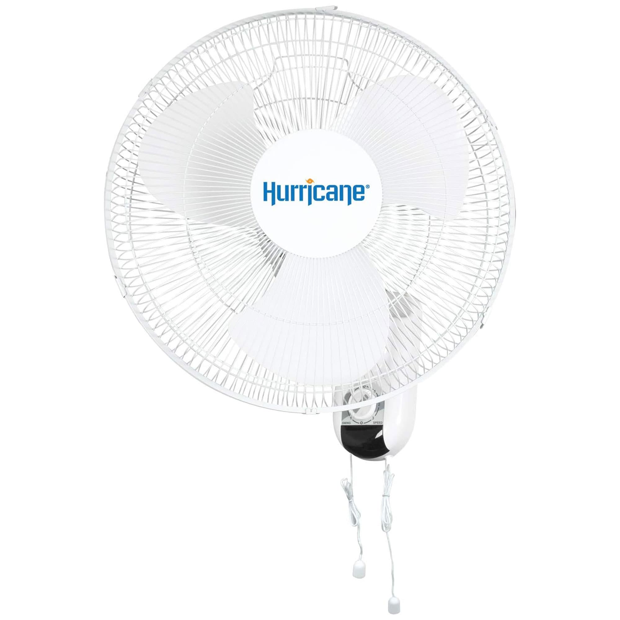 Hurricane 326939 16-Inches Oscillation Indoor White Wall Mounted Fan