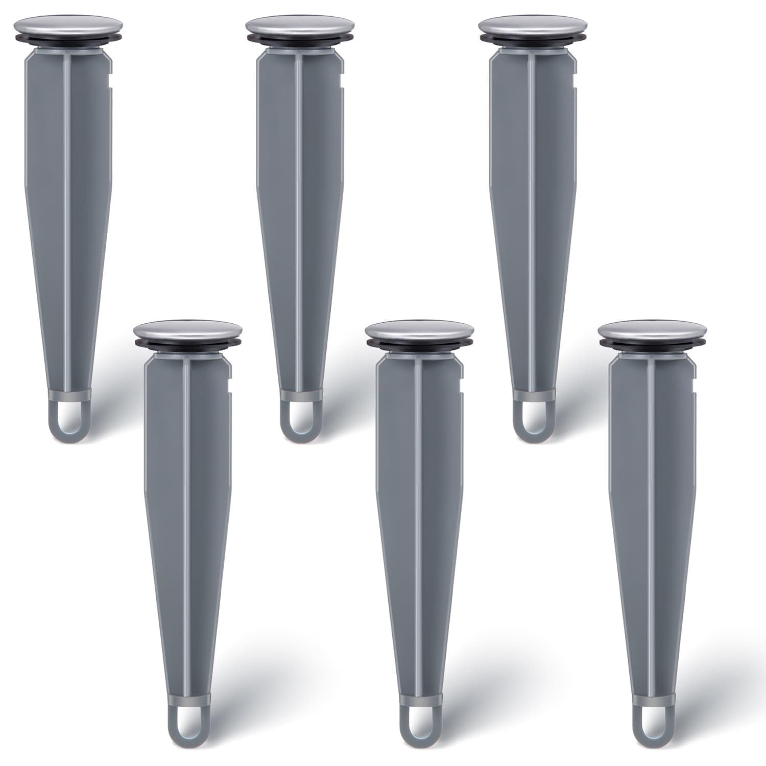 Angel Sar - 6-Pack Pop Up Chrome Bathroom Sink Drain Stopper with 1 Mounting Hole for Bathroom Fa...