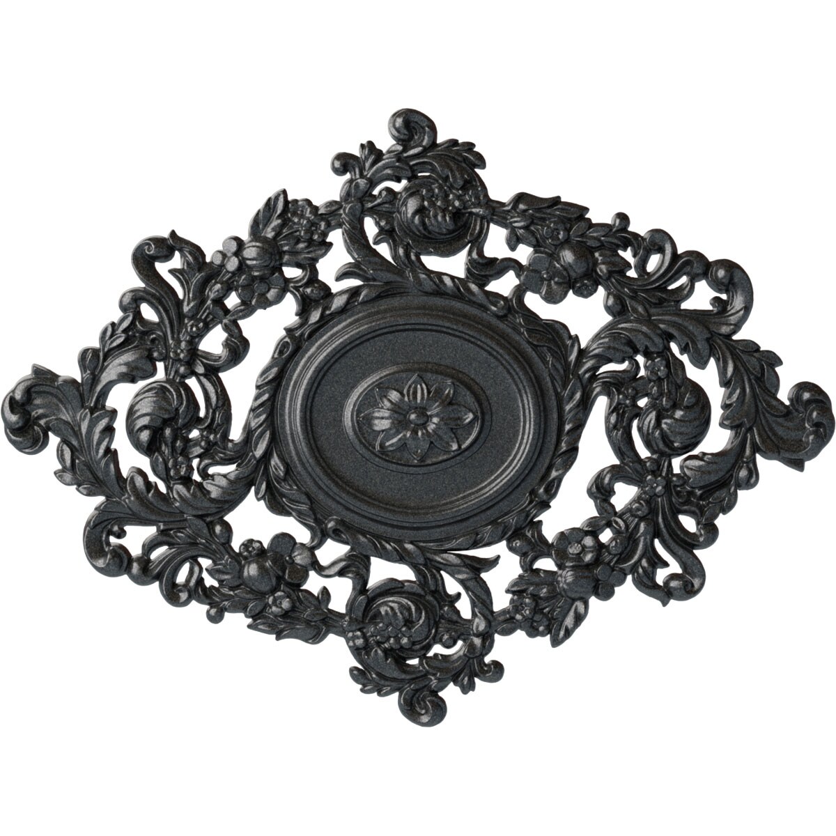 Ekena Millwork CM30KTPES Katheryn 30.375-in W x 22.5-in L Painted Pewter Polyurethane Whole Ceiling Medallion
