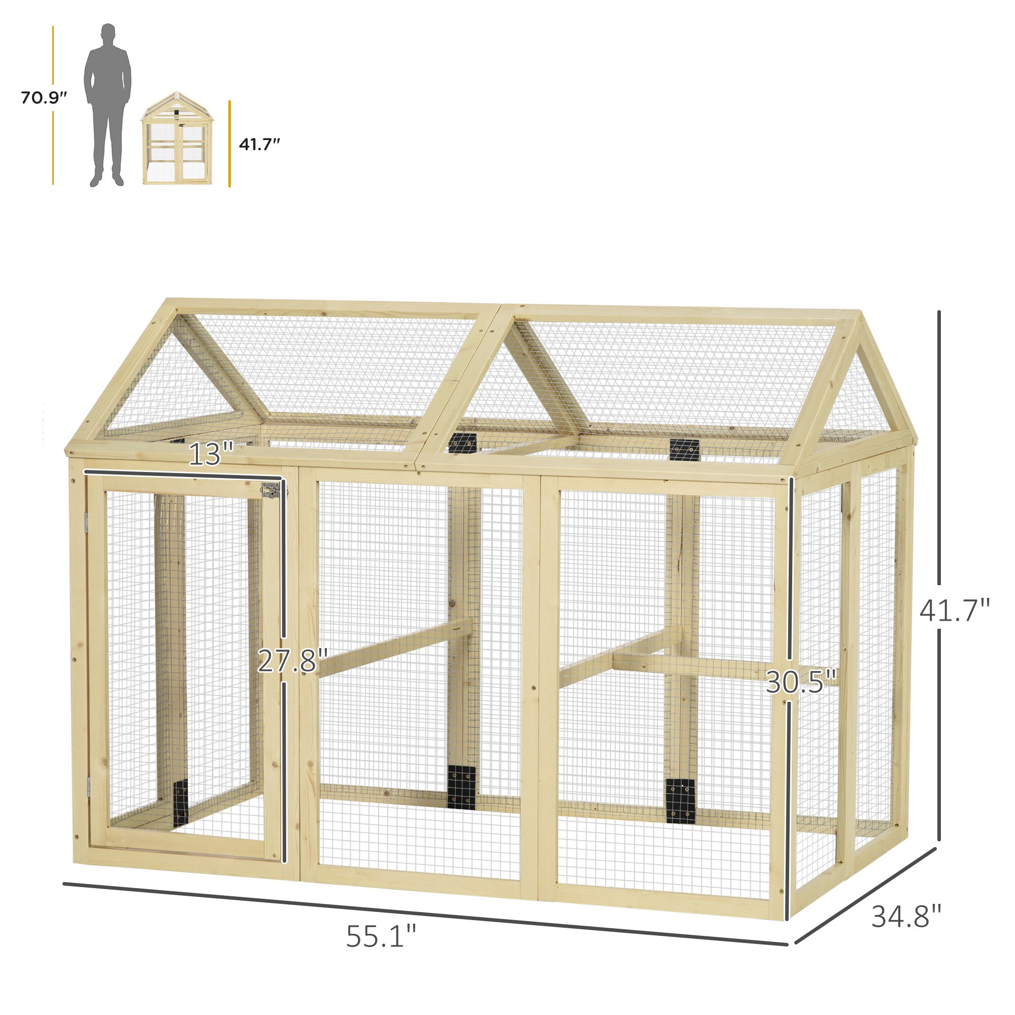 Siavonce XH00518 Chicken-Coops-Rabbit-Hutches - View #3