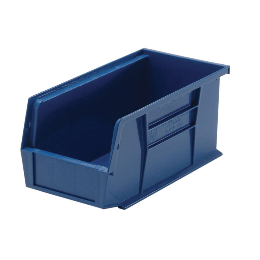 Quantum Storage Systems Quantum Storage QUS230BL Blue Polypropylene Stackable Hanging Tool Bin 11 x 5.5 x 5 in W x D x H Heavy Duty