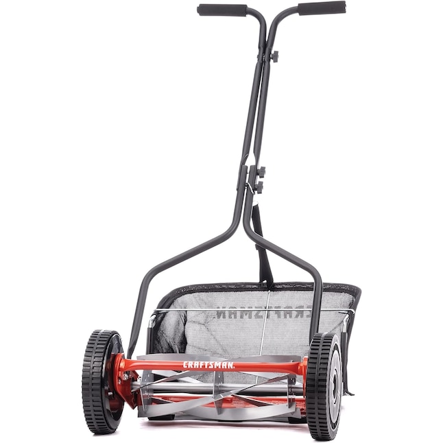 CRAFTSMAN 14-Inch Reel Lawn Mower with Bagger, 5-Blade Manual Push Mower,  Adjustable Cutting Height, Lightweight Design, Steel Deck in the Reel Lawn  Mowers department at
