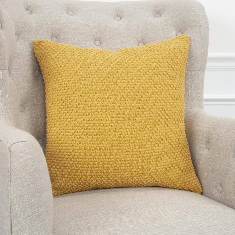 Yellow Handloom Cotton Kids Square Pillow