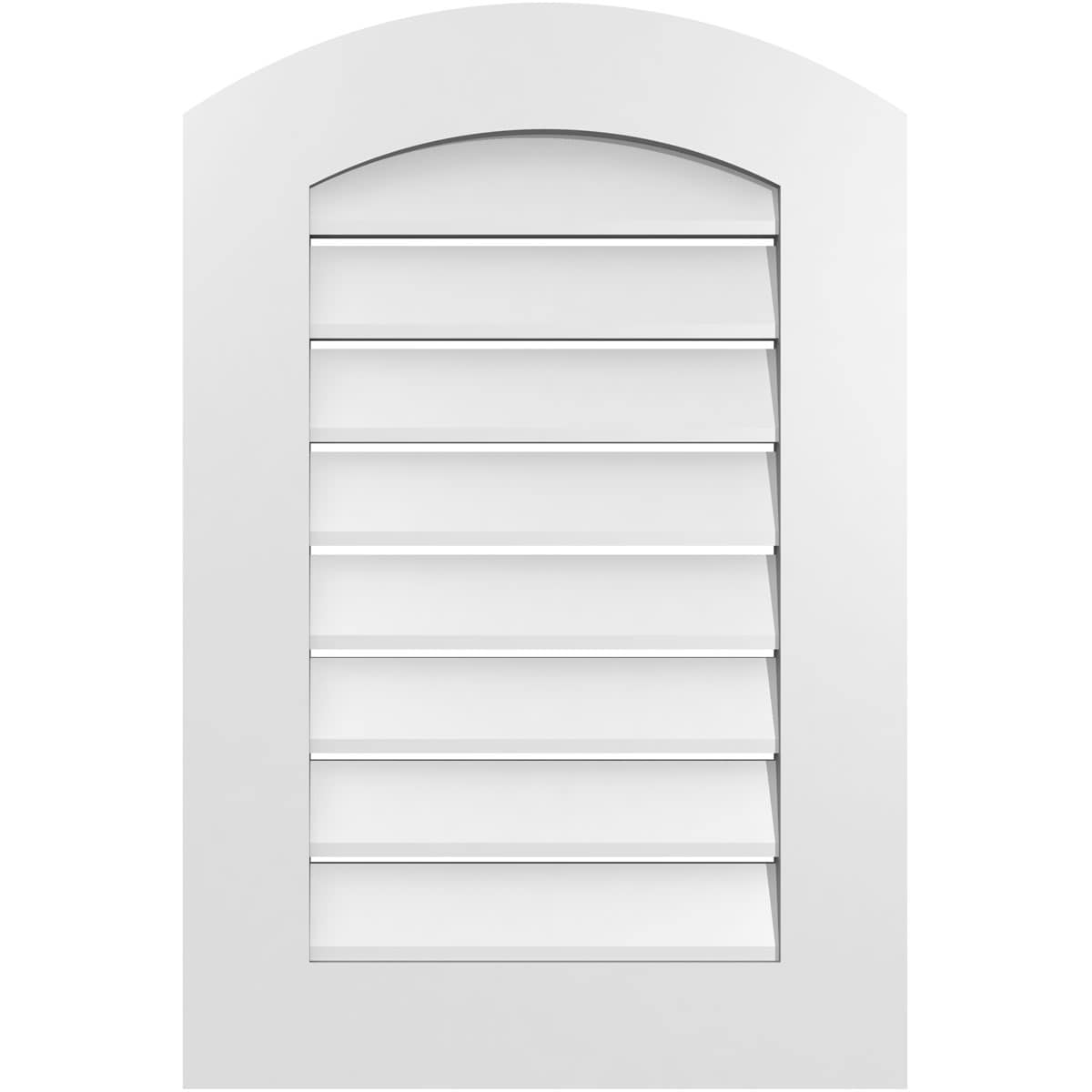 Ekena Millwork GVPAR20X3001SF 20-Inches x 30-Inches Off-white Round top PVC Gable Louver Vent