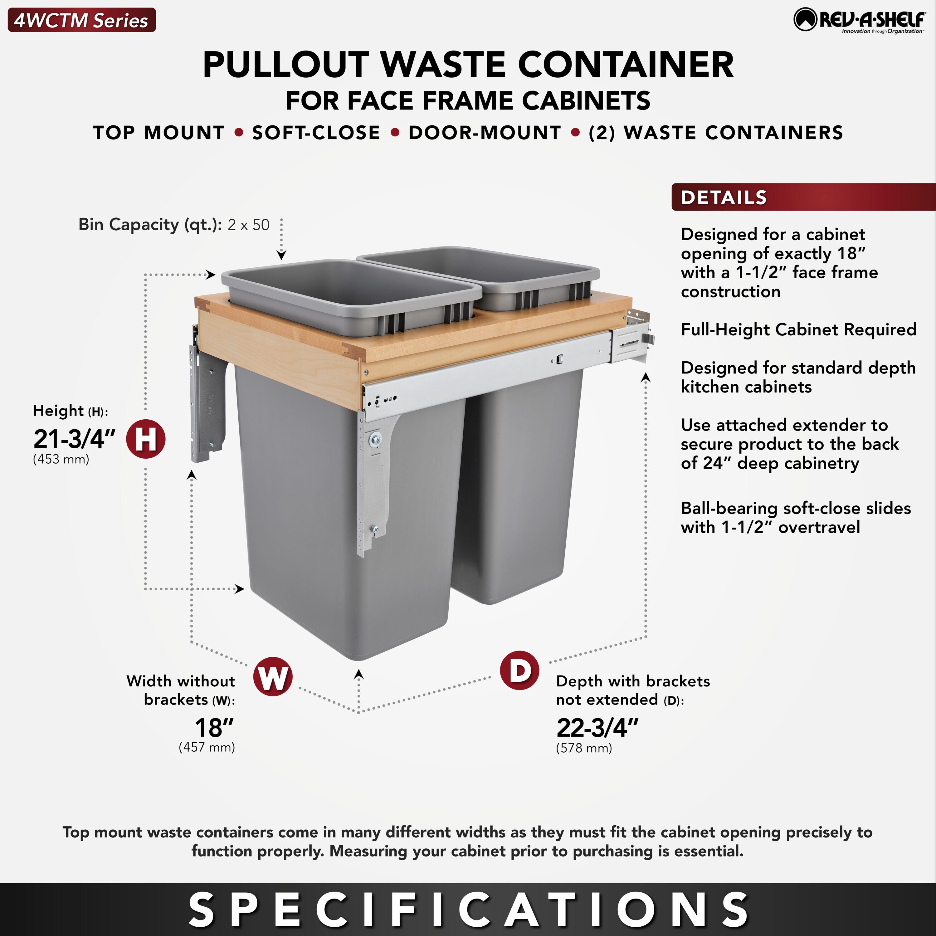 Rev-A-Shelf 166222 Pullout-Trash-Cans - View #3